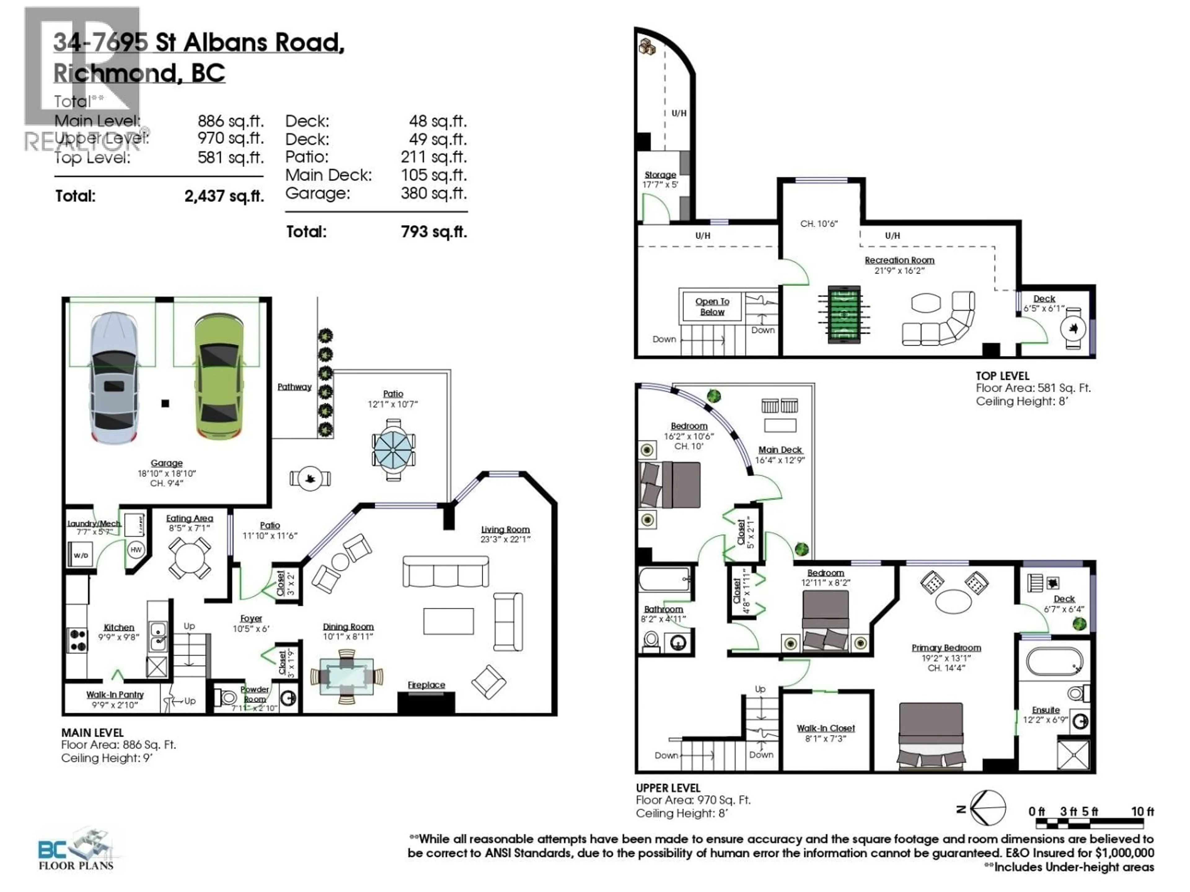 Floor plan for 34 - 7695 ST. ALBANS ROAD, Richmond British Columbia V6Y3W8
