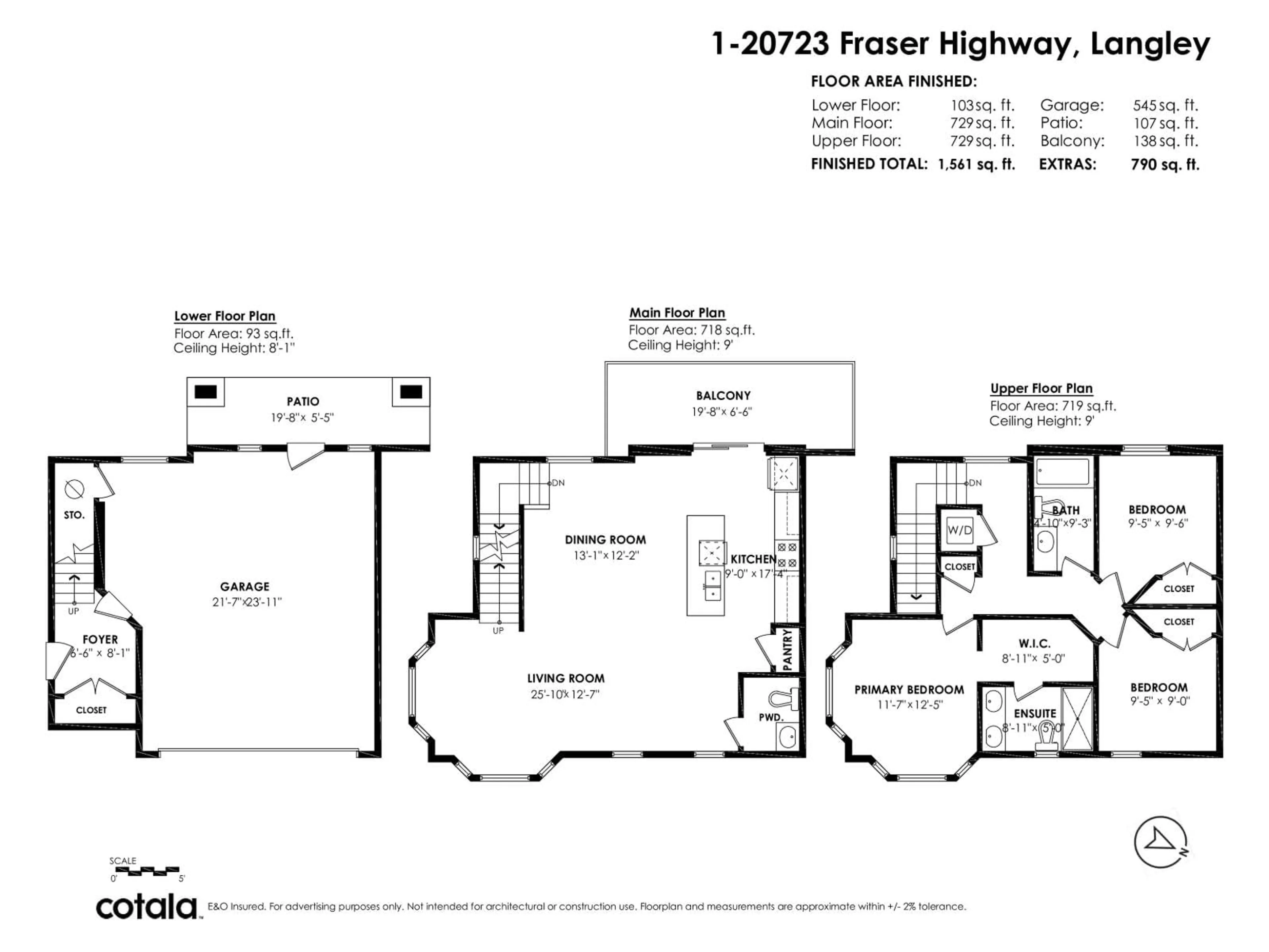 Floor plan for 1 - 20723 FRASER HIGHWAY, Langley British Columbia V3A0K2