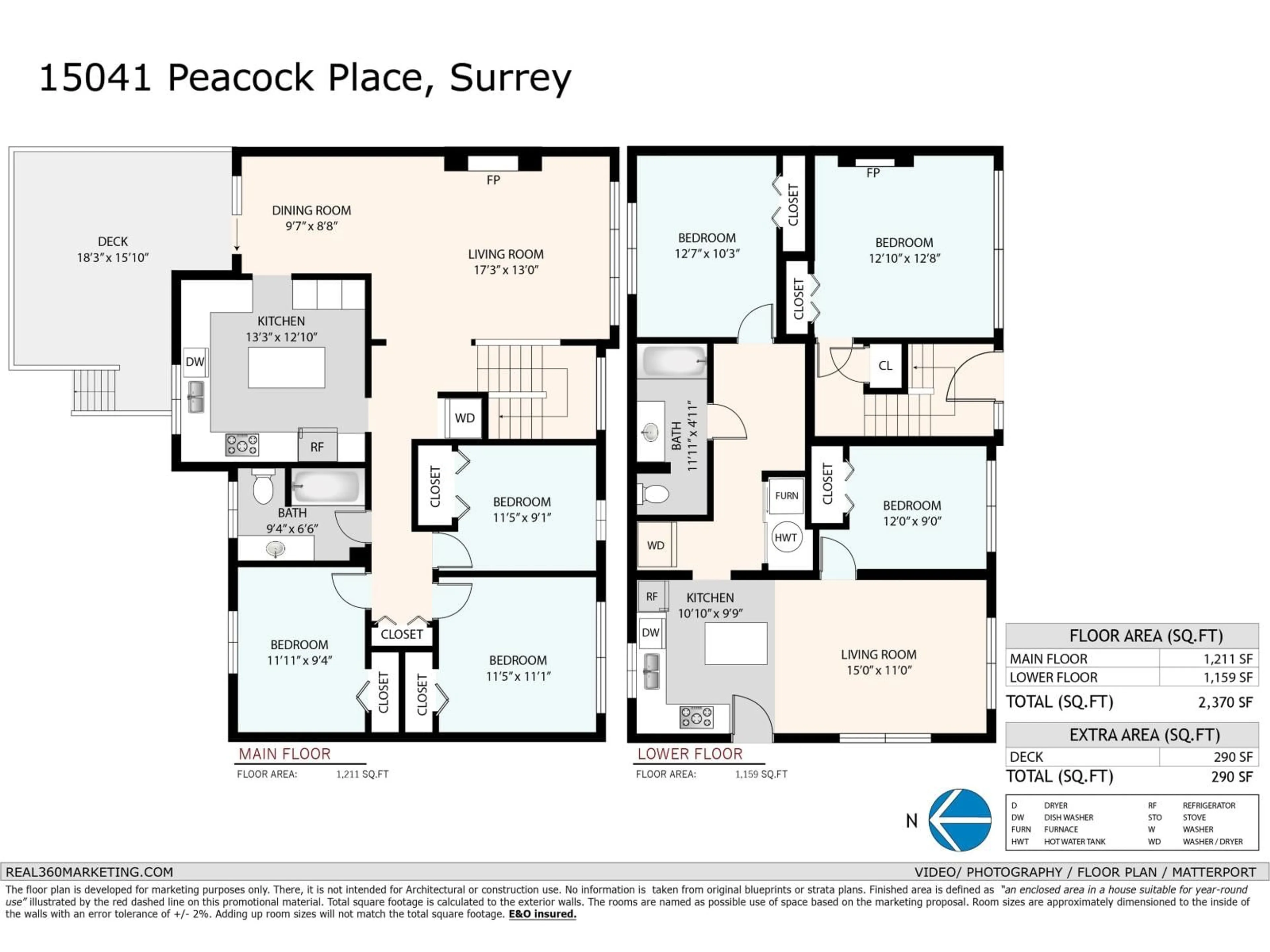 Floor plan for 15041 PEACOCK PLACE, Surrey British Columbia V3R4W5