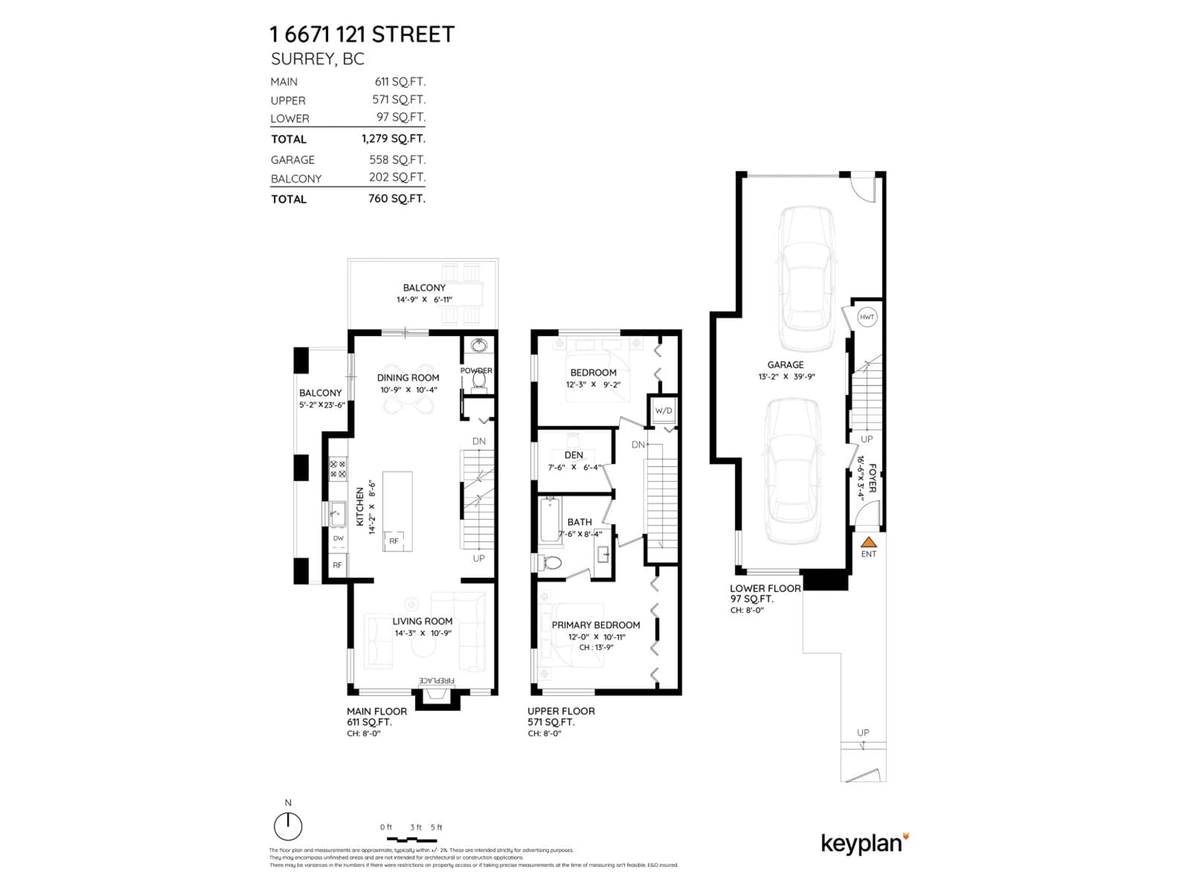 Floor plan for 1 - 6671 121 STREET, Surrey British Columbia V3W1T9