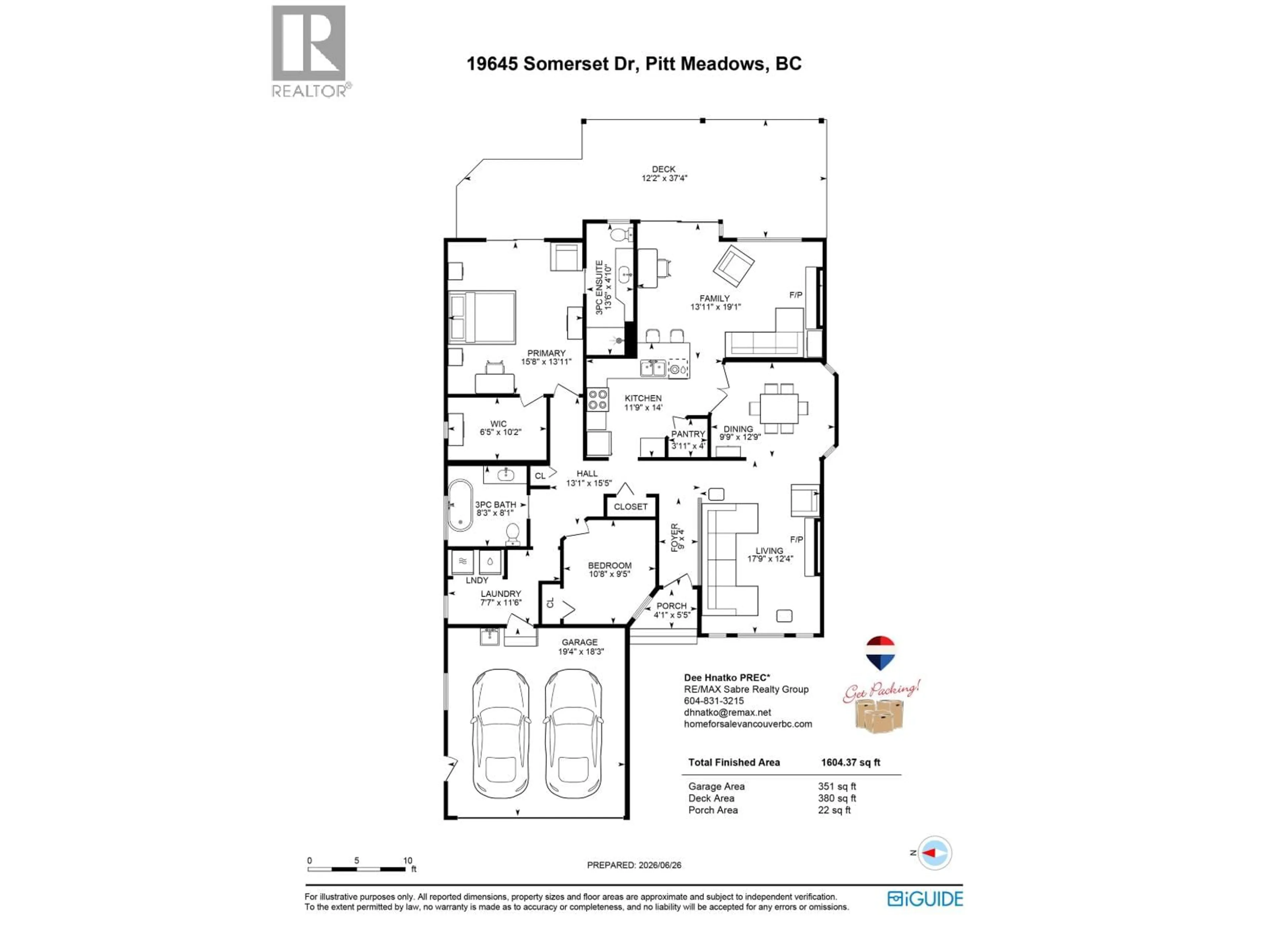 Floor plan for 19645 SOMERSET DRIVE, Pitt Meadows British Columbia V3Y2L3