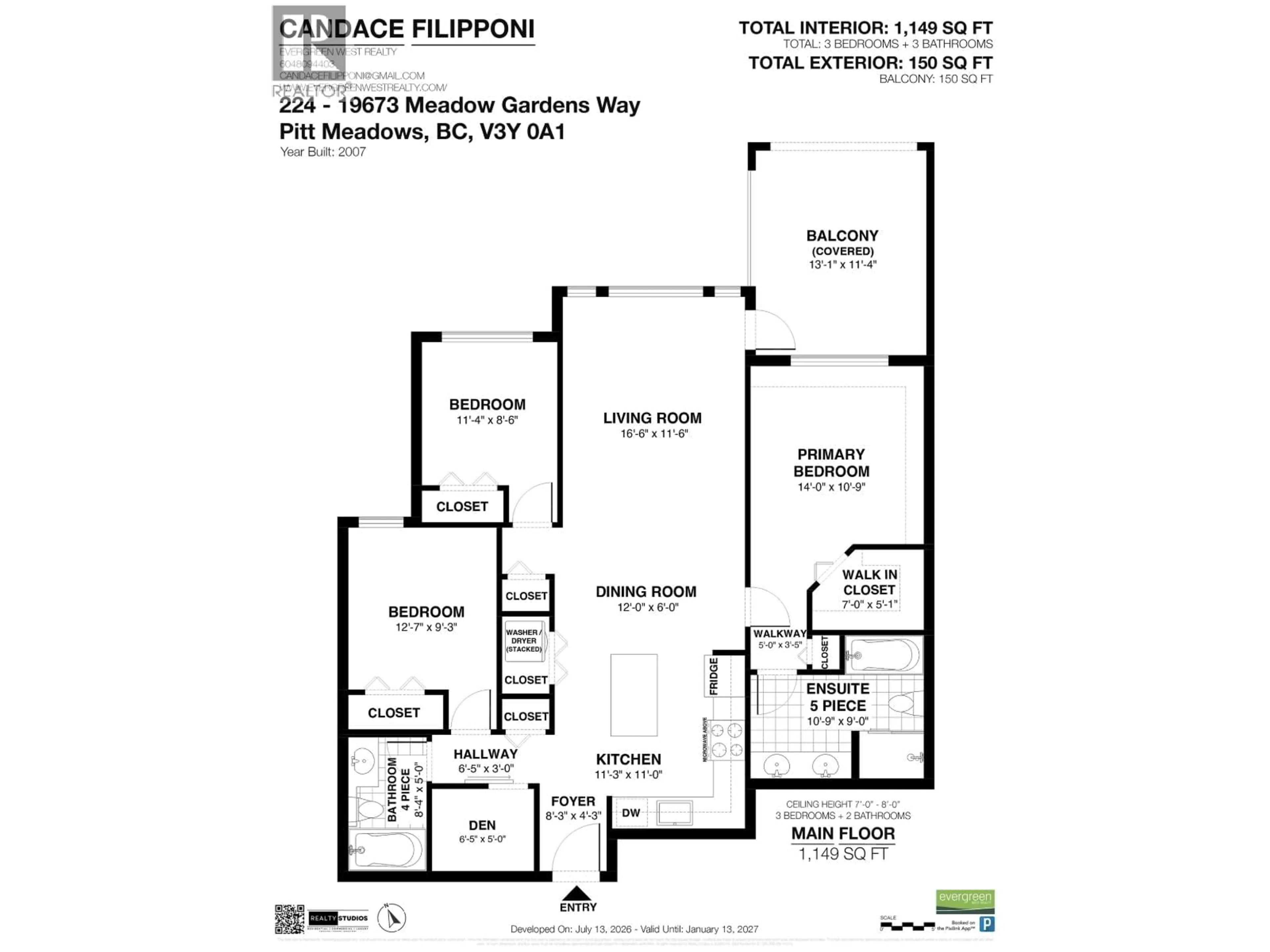 Floor plan for 224 - 19673 MEADOW GARDENS WAY, Pitt Meadows British Columbia V3Y0A1