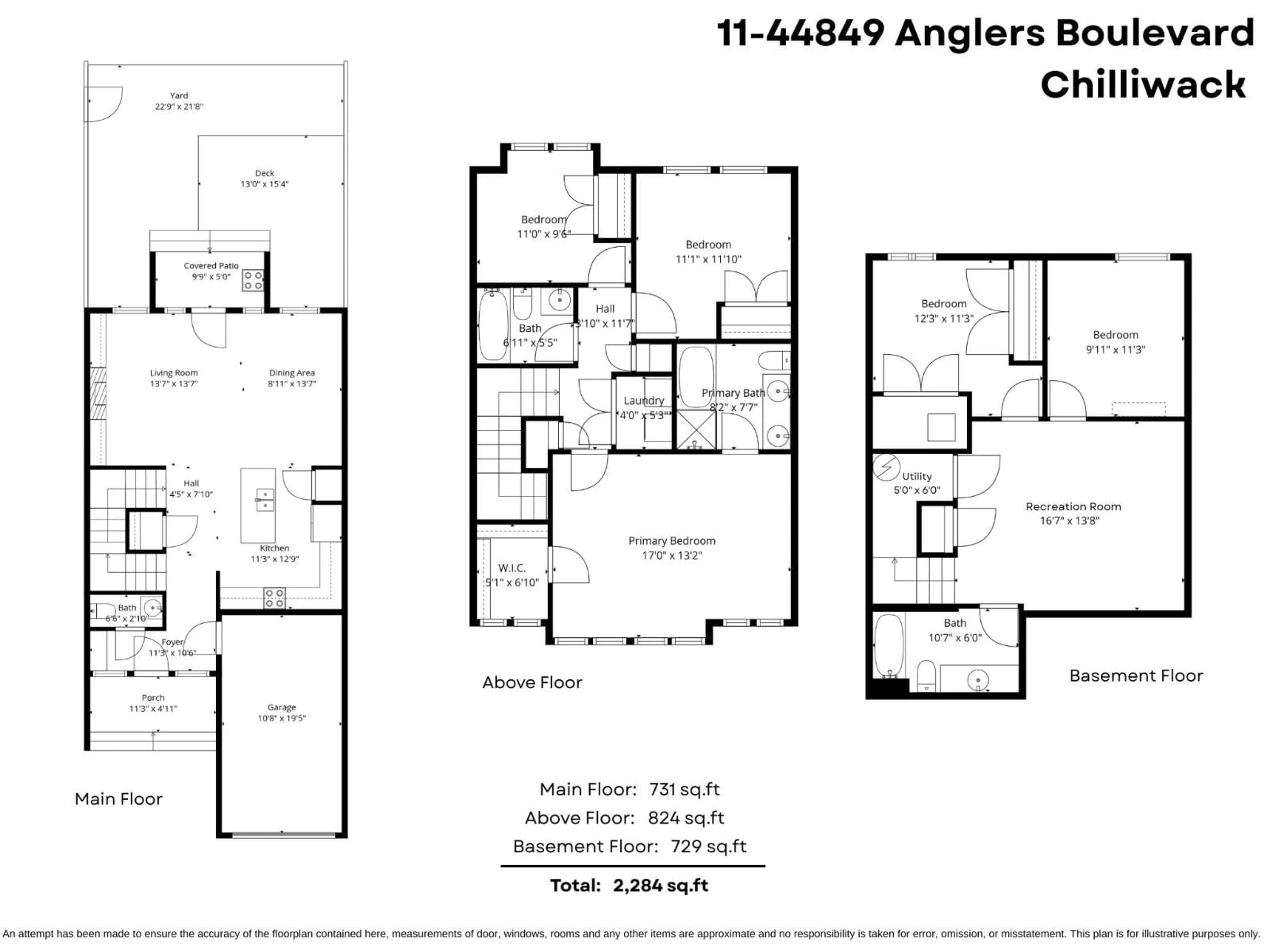 Floor plan for 11 - 44849 ANGLERS BOULEVARD, Chilliwack British Columbia V2R0Y4