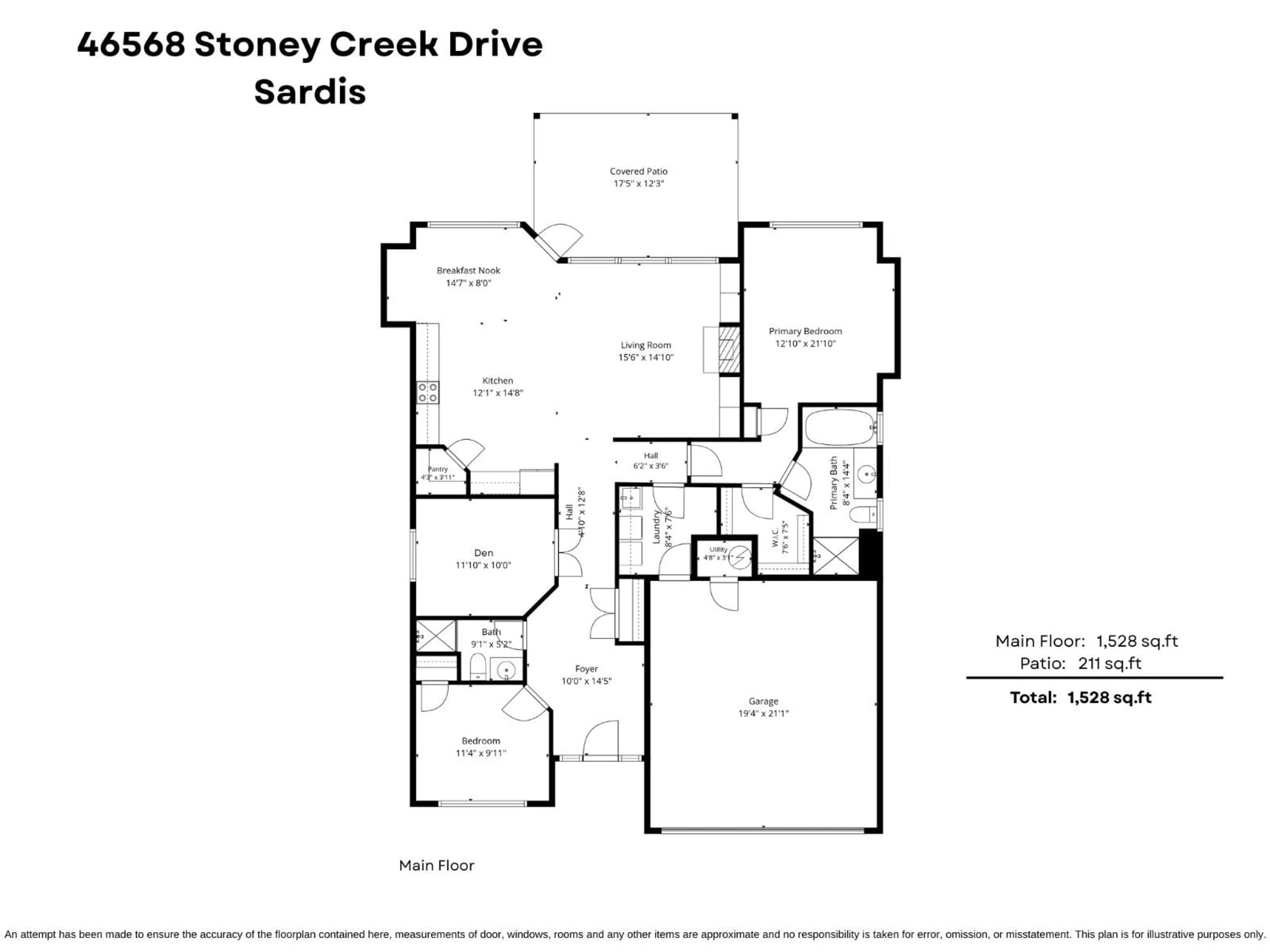 Floor plan for 46568 STONEY CREEK DRIVE, Chilliwack British Columbia V2R0E3