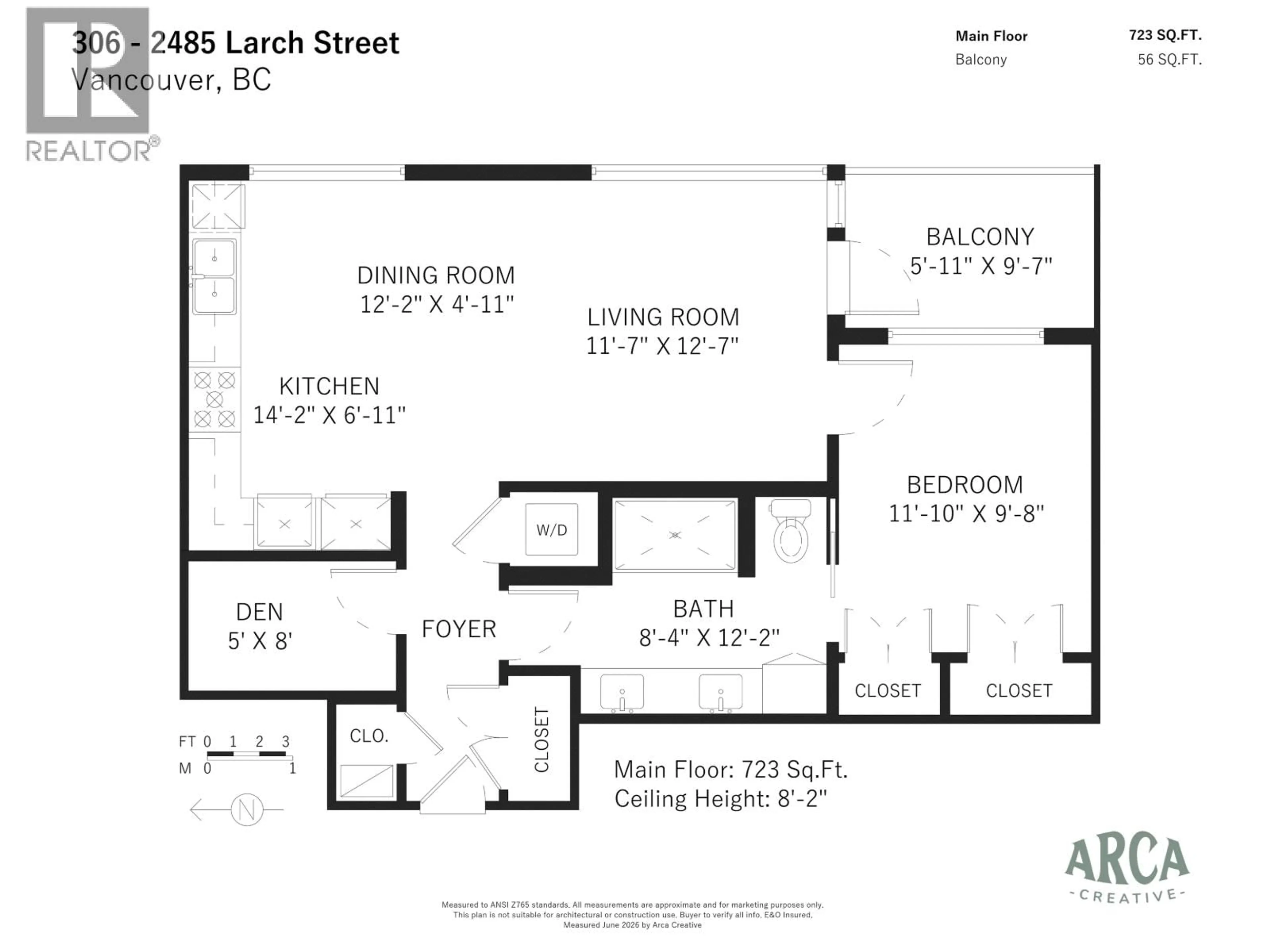 Floor plan for 306 - 2485 LARCH STREET, Vancouver British Columbia V6K0A3