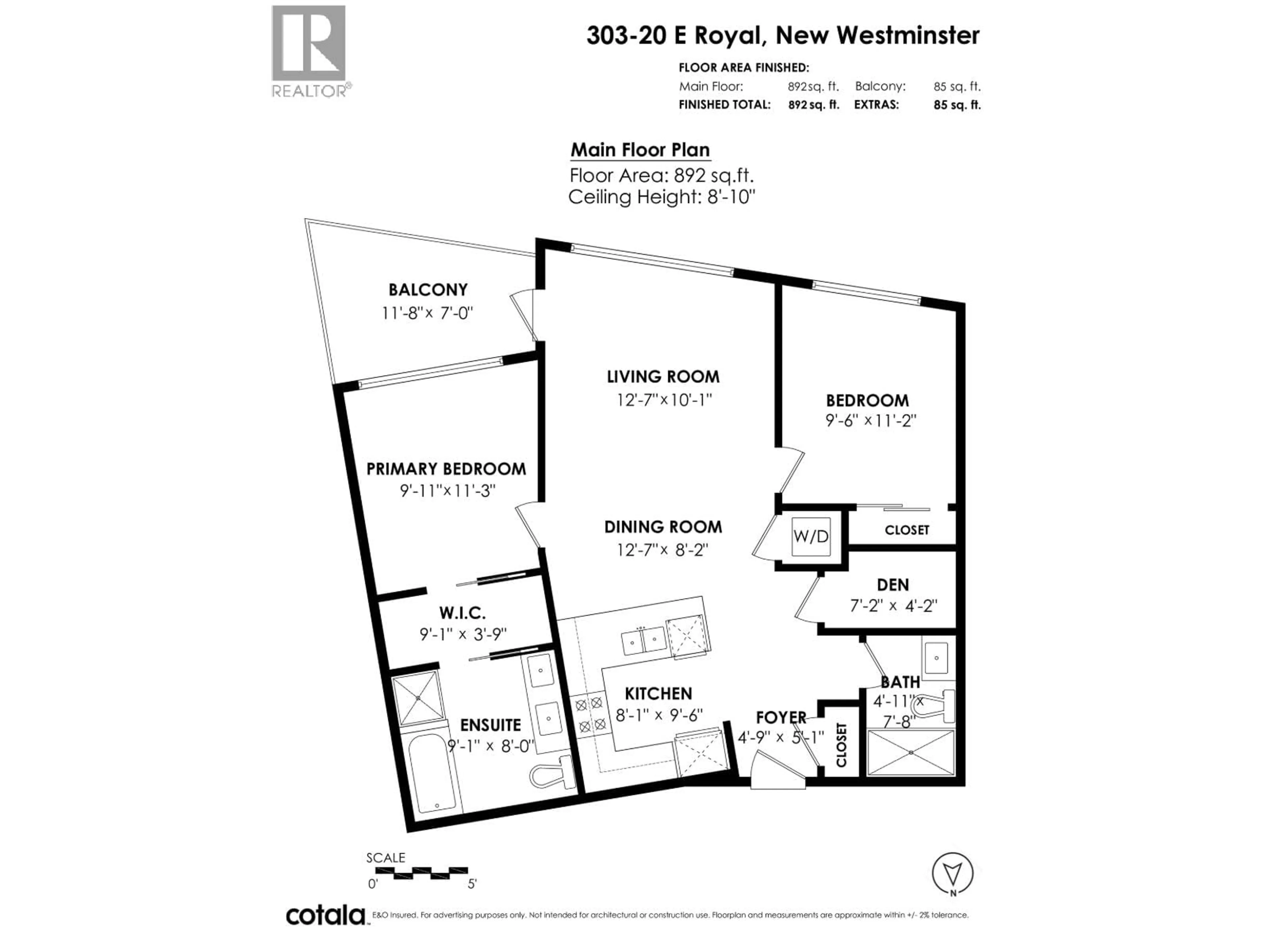 Floor plan for 303 - 20 ROYAL AVENUE, New Westminster British Columbia V3L0G9
