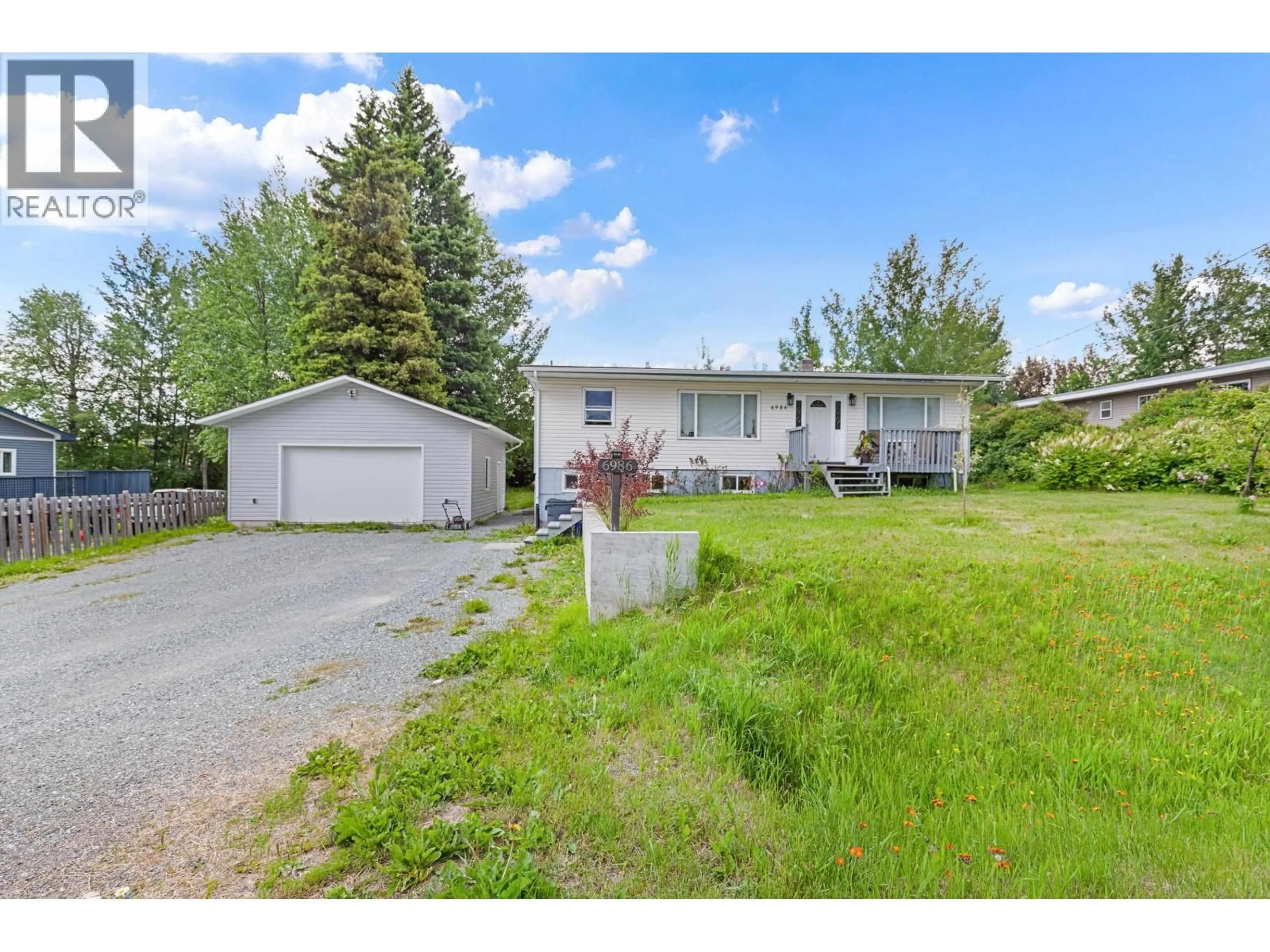 A pic from outside/outdoor area/front of a property/back of a property/a pic from drone, street for 6986 TONY ROAD, Prince George British Columbia V2N5P4