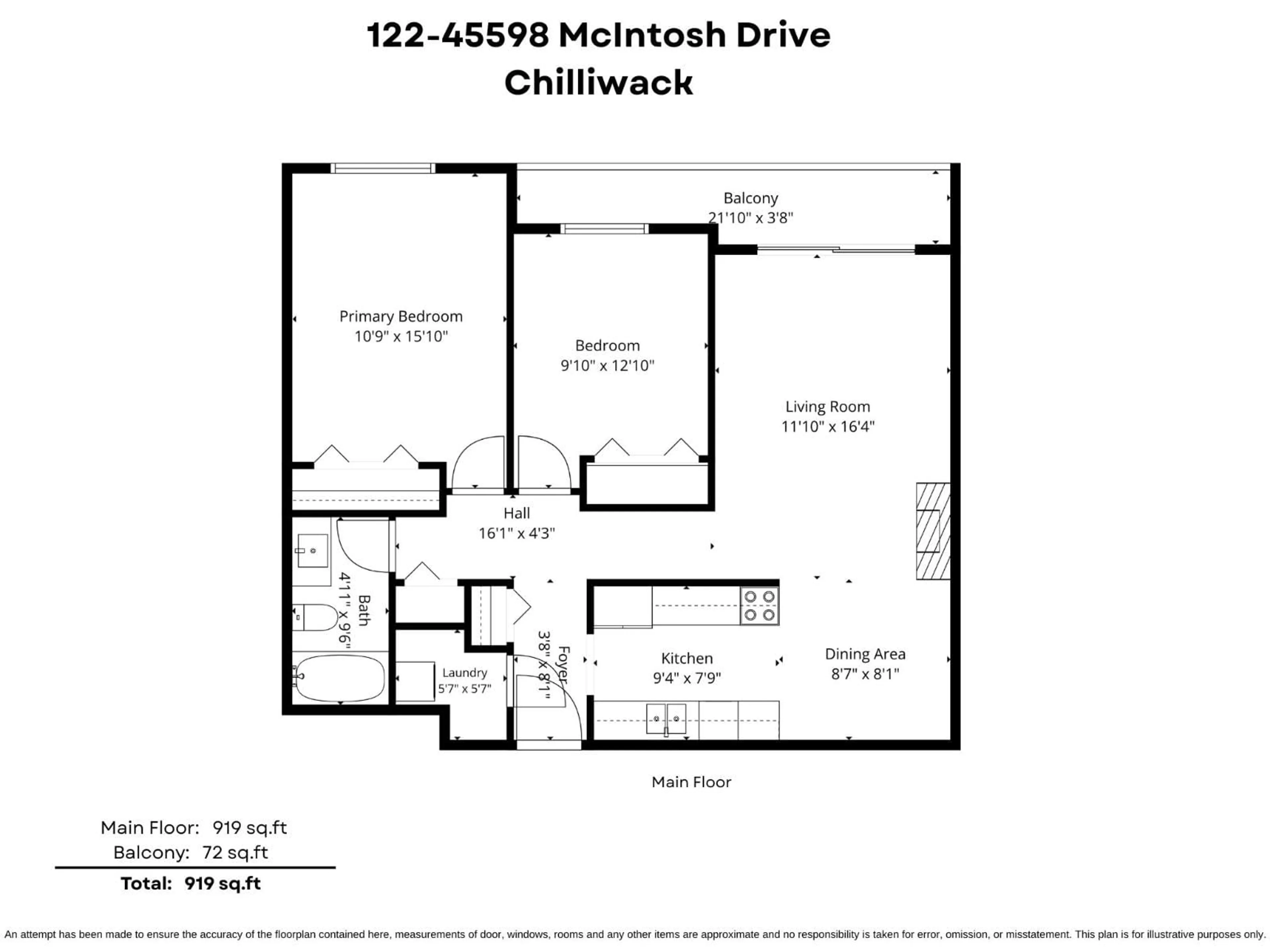 Floor plan for 122 - 45598 MCINTOSH DRIVE, Chilliwack British Columbia V2P7J3