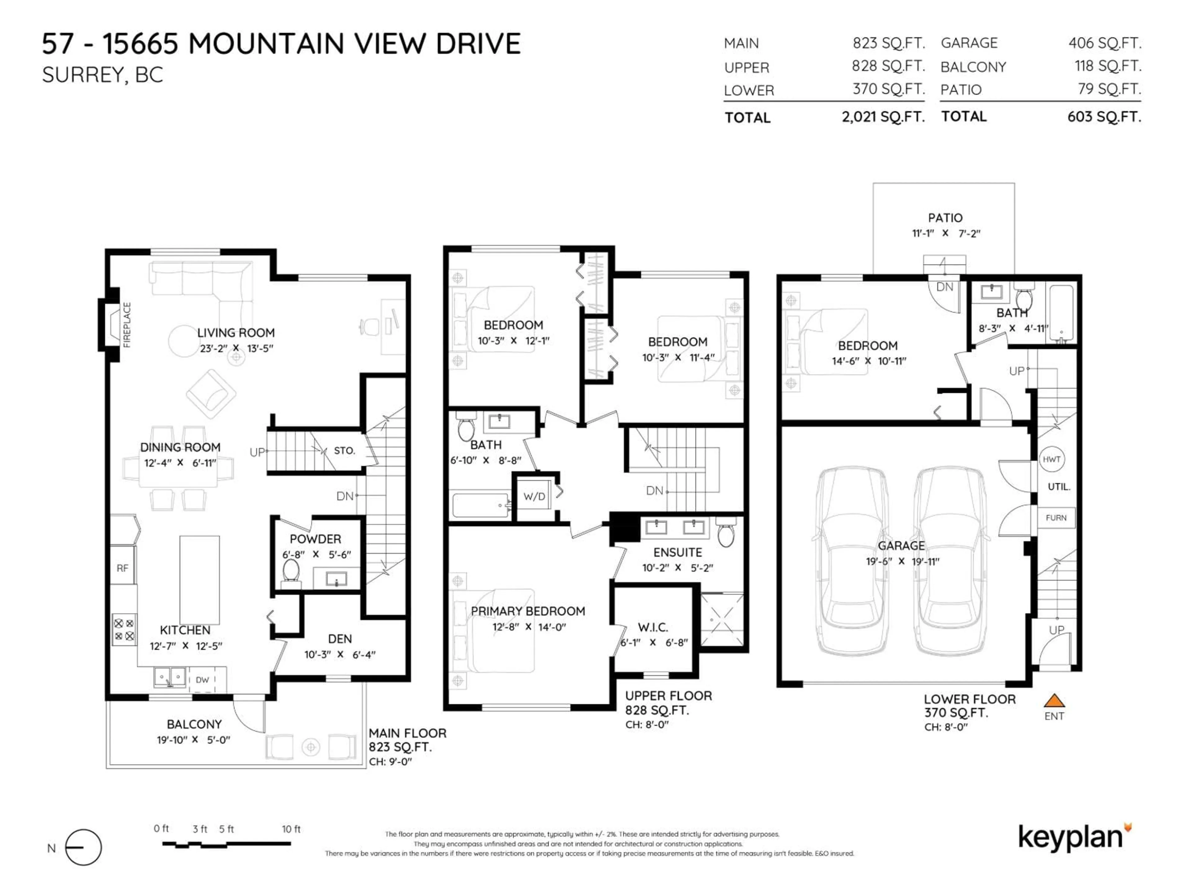 Floor plan for 57 - 15665 MOUNTAIN VIEW DRIVE, Surrey British Columbia V3Z0W8
