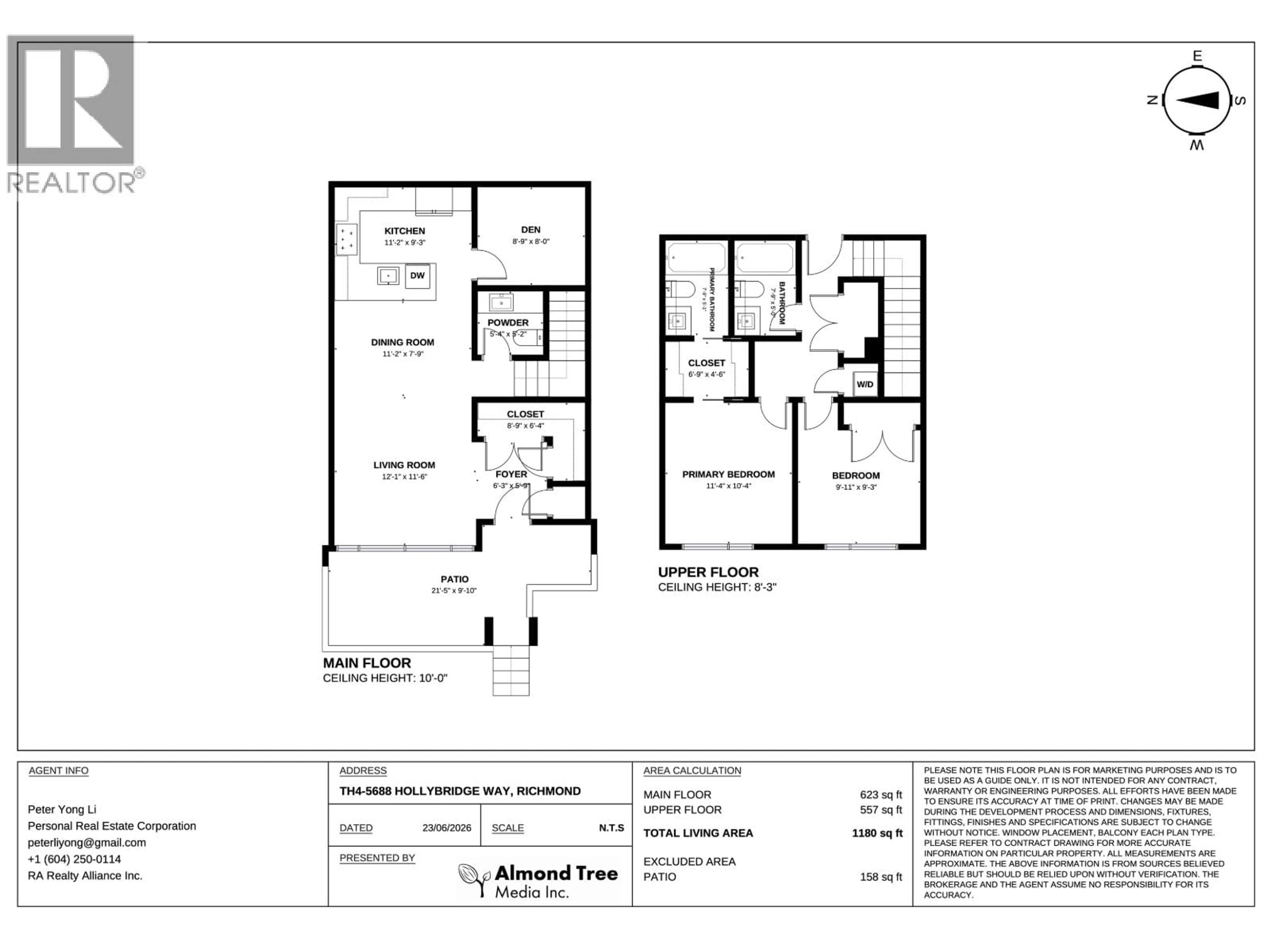 Floor plan for 4 - 5688 HOLLYBRIDGE WAY, Richmond British Columbia V7C4N3