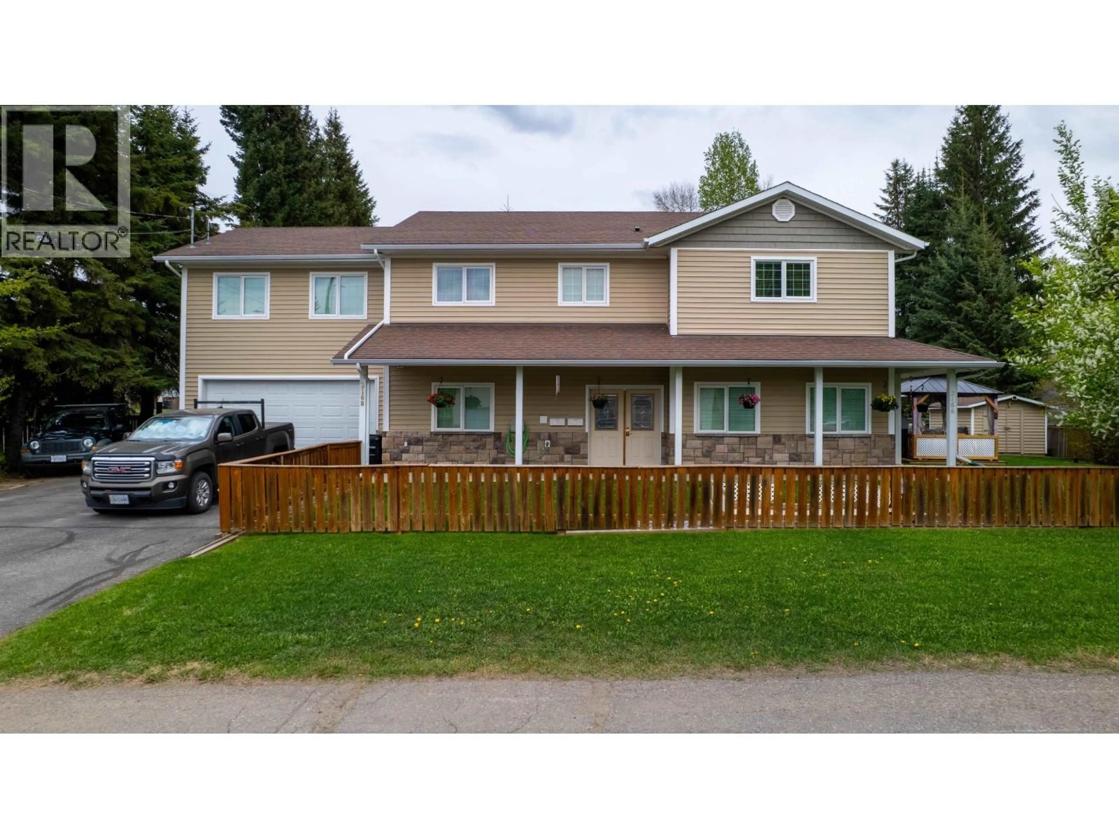 A pic from outside/outdoor area/front of a property/back of a property/a pic from drone, street for 2168 GALE ROAD, Prince George British Columbia V2K1J2