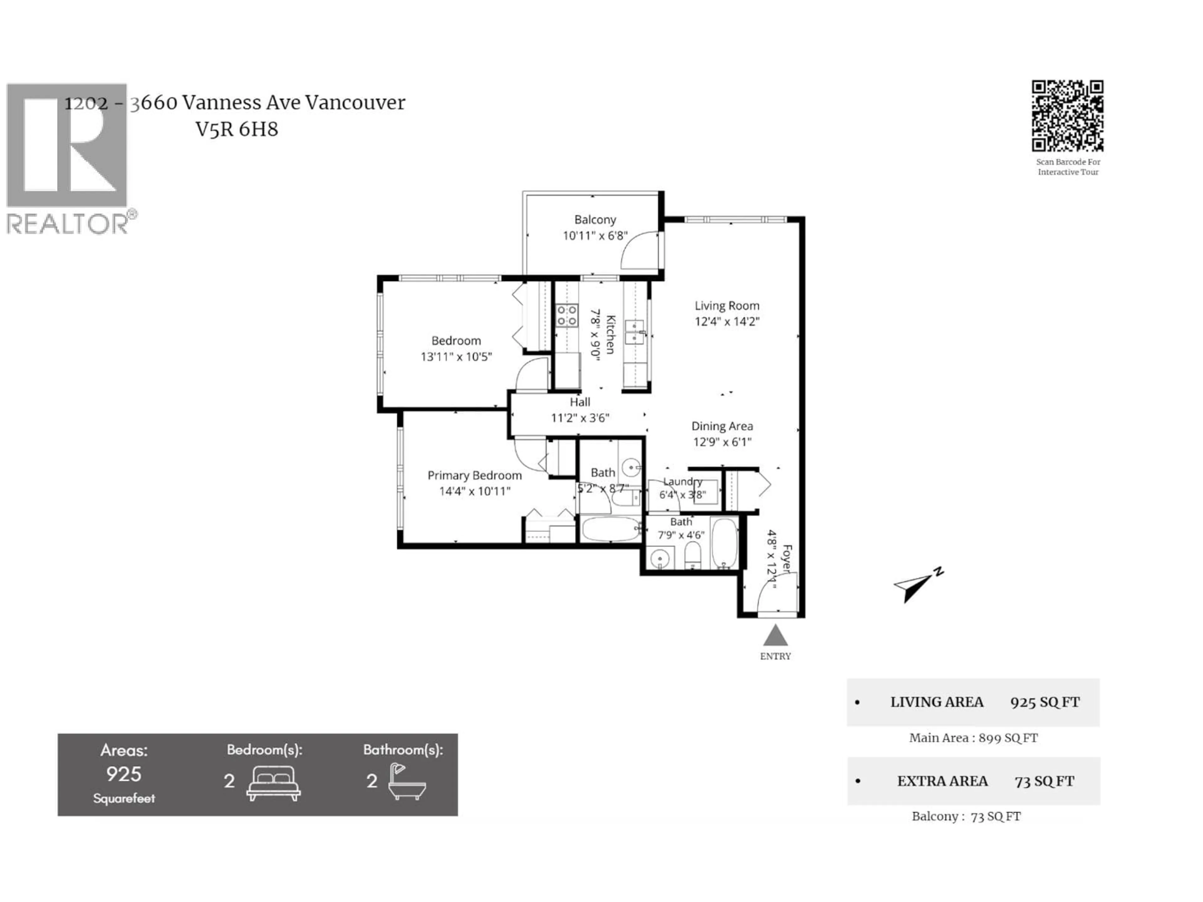 Floor plan for 1202 - 3660 VANNESS AVENUE, Vancouver British Columbia V5R6H8