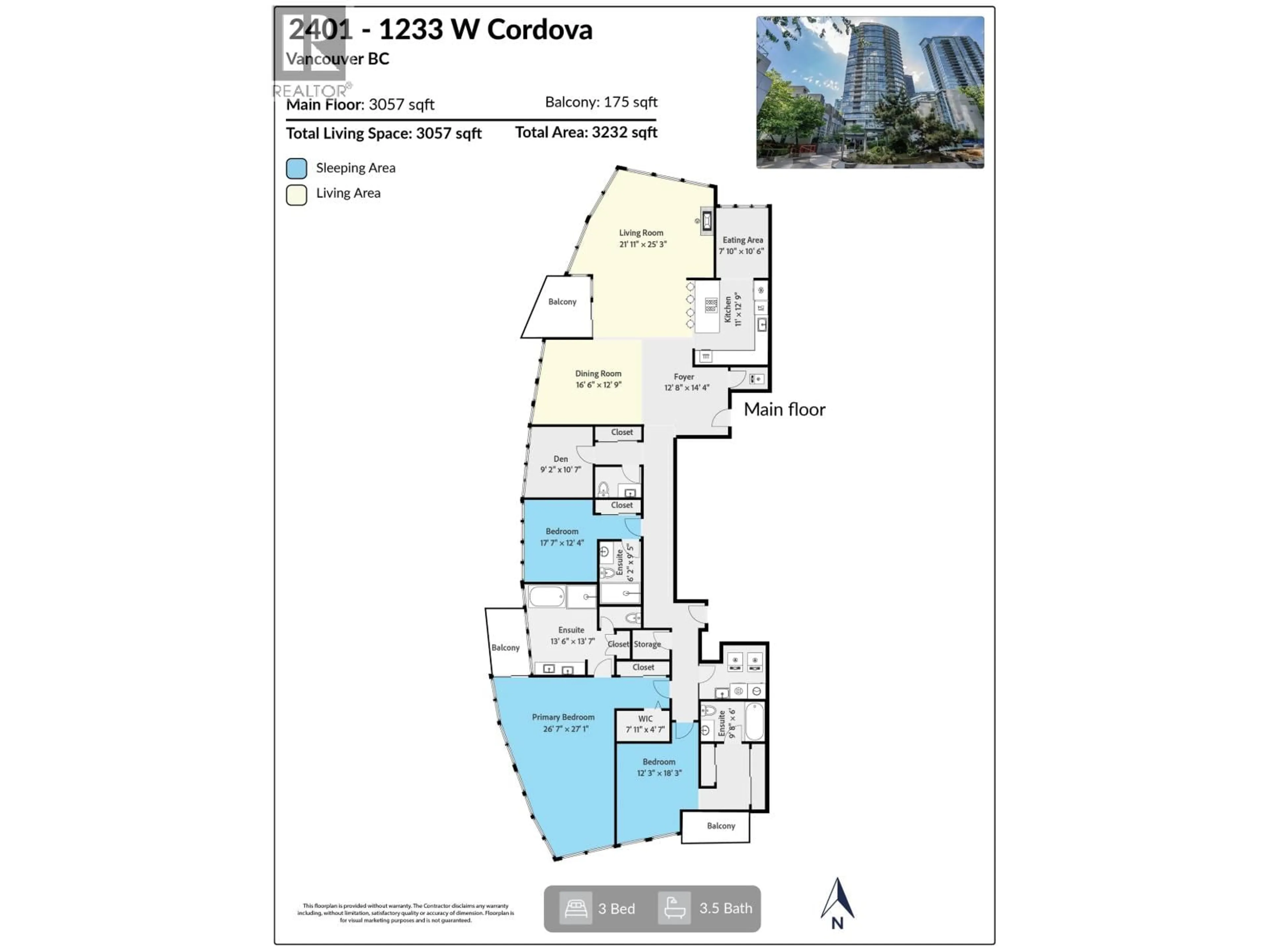 Floor plan for 2401 - 1233 CORDOVA STREET, Vancouver British Columbia V6C3R1