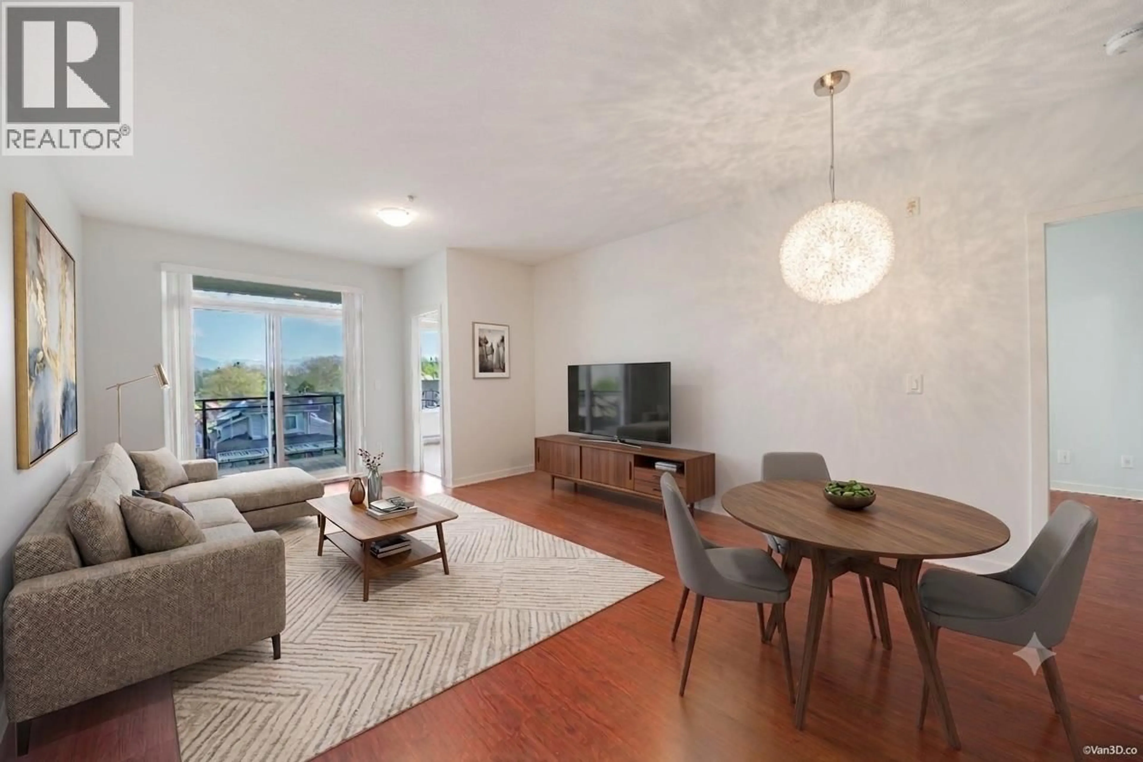Living room with furniture, wood/laminate floor for 329 - 2239 KINGSWAY, Vancouver British Columbia V5M2Z5