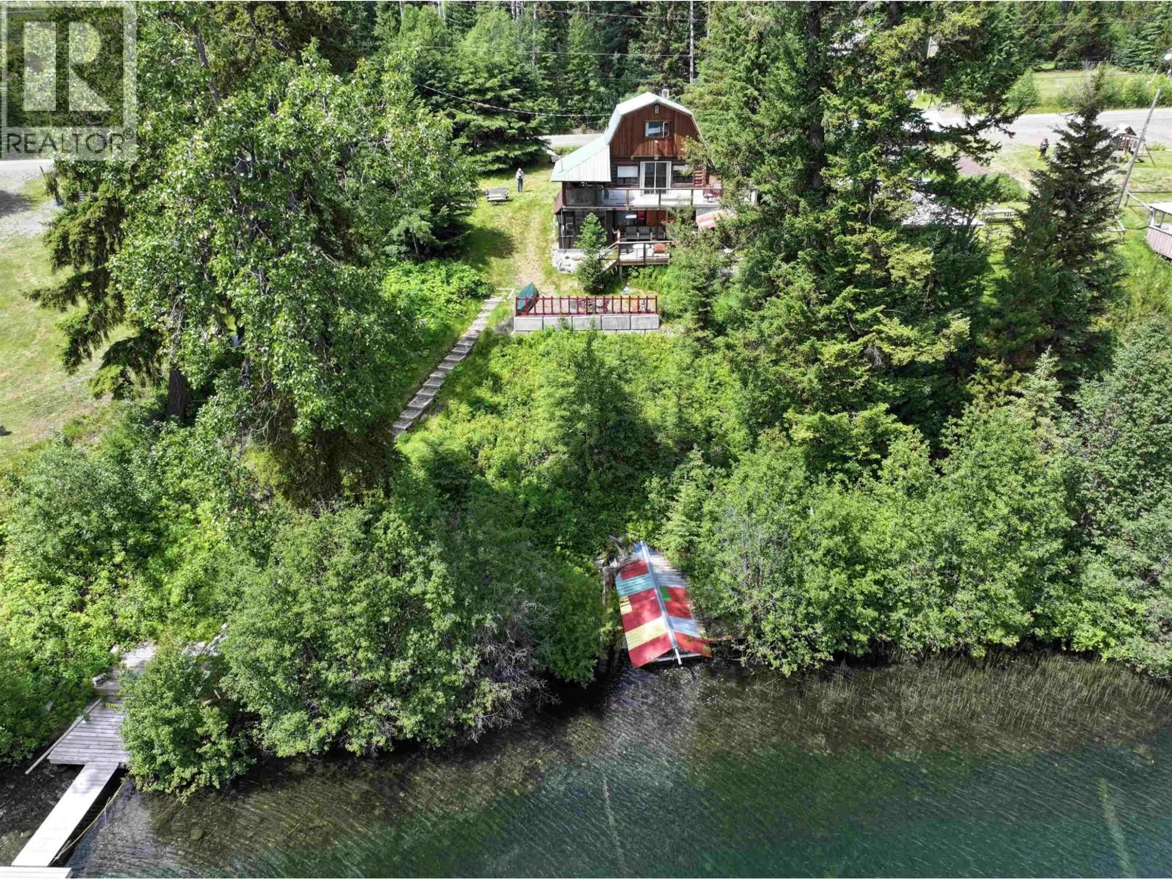 A pic from outside/outdoor area/front of a property/back of a property/a pic from drone, water/lake/river/ocean view for 5889 MAHOOD LAKE ROAD, Lone Butte British Columbia V0K1X3