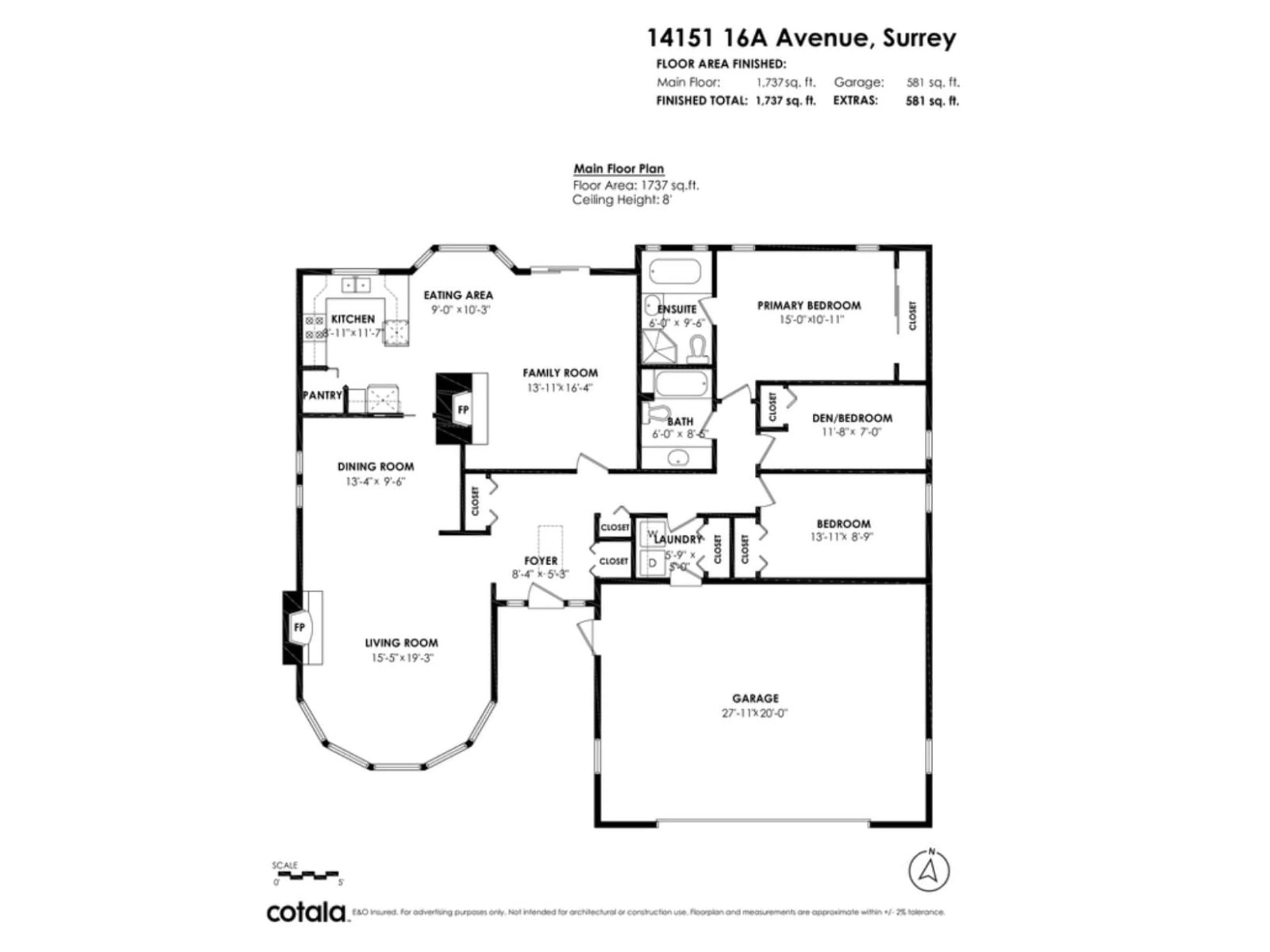 Floor plan for 14151 16A AVENUE, Surrey British Columbia V4A6K7