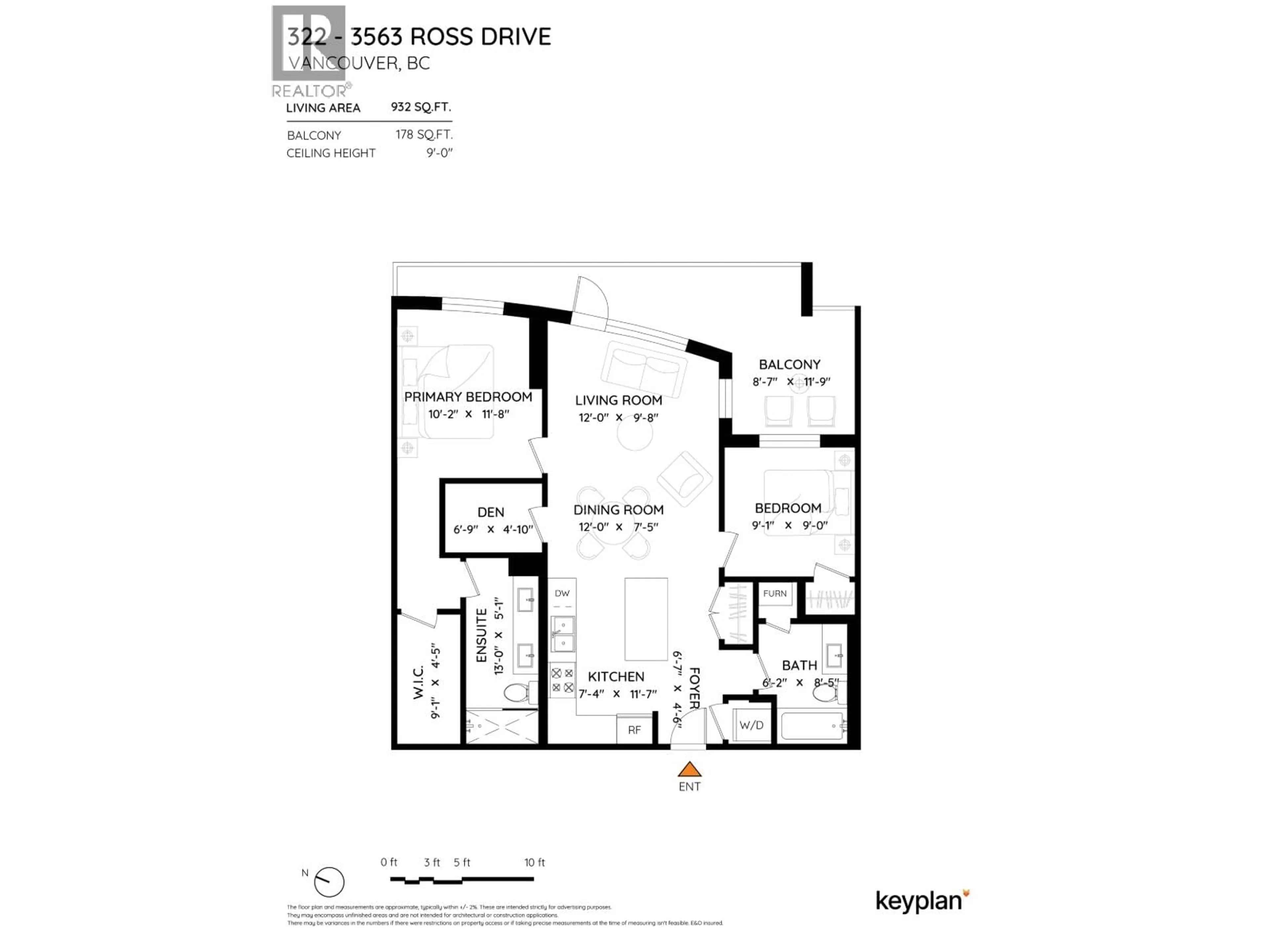 Floor plan for 322 - 3563 ROSS DRIVE, Vancouver British Columbia V6S0L3