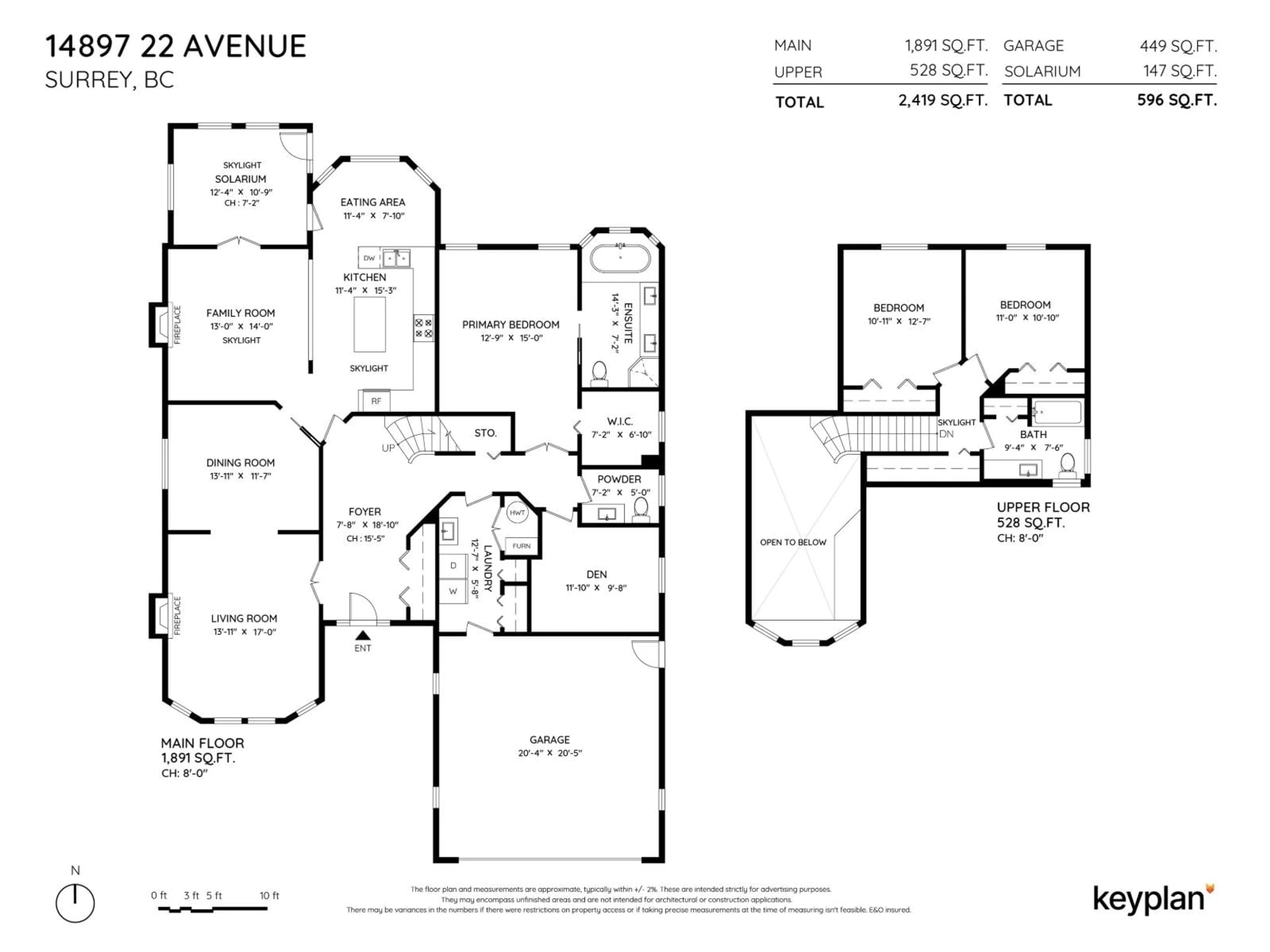 Floor plan for 14897 22 AVENUE, Surrey British Columbia V4A9J2
