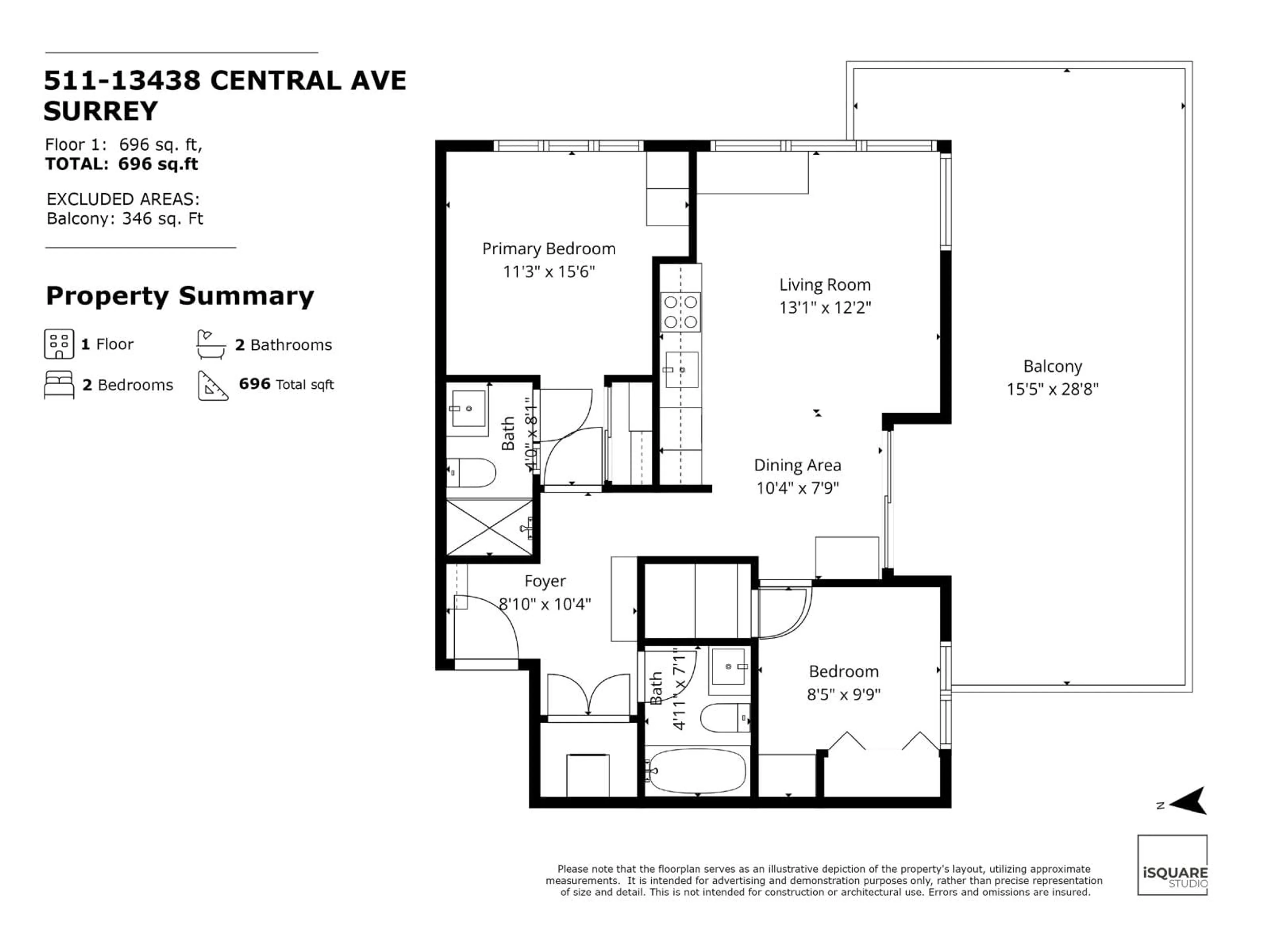Floor plan for 511 - 13438 CENTRAL AVENUE, Surrey British Columbia V3T0N2
