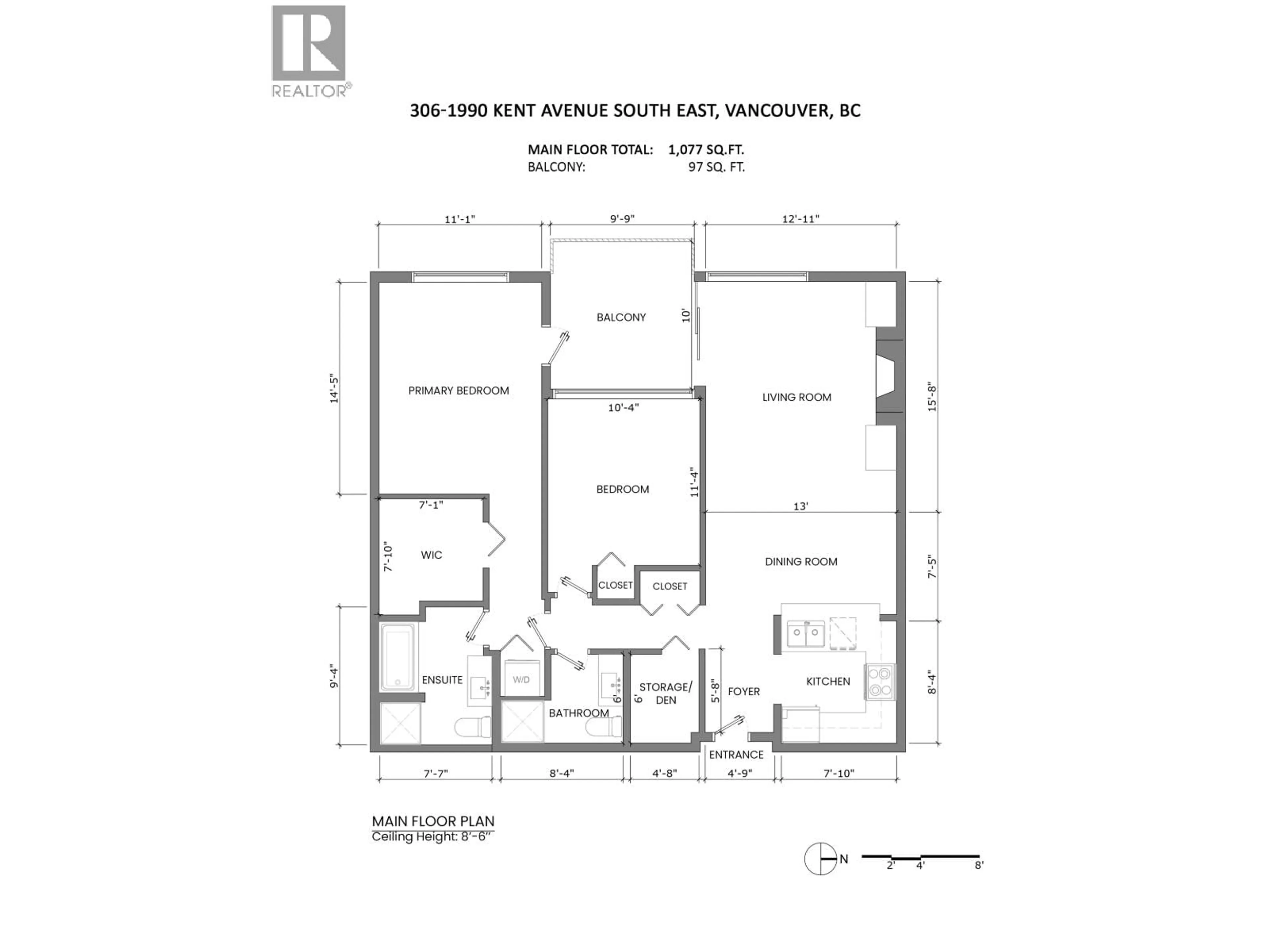 Floor plan for 305 - 1990 KENT AVENUE SOUTH, Vancouver British Columbia V5P4X5