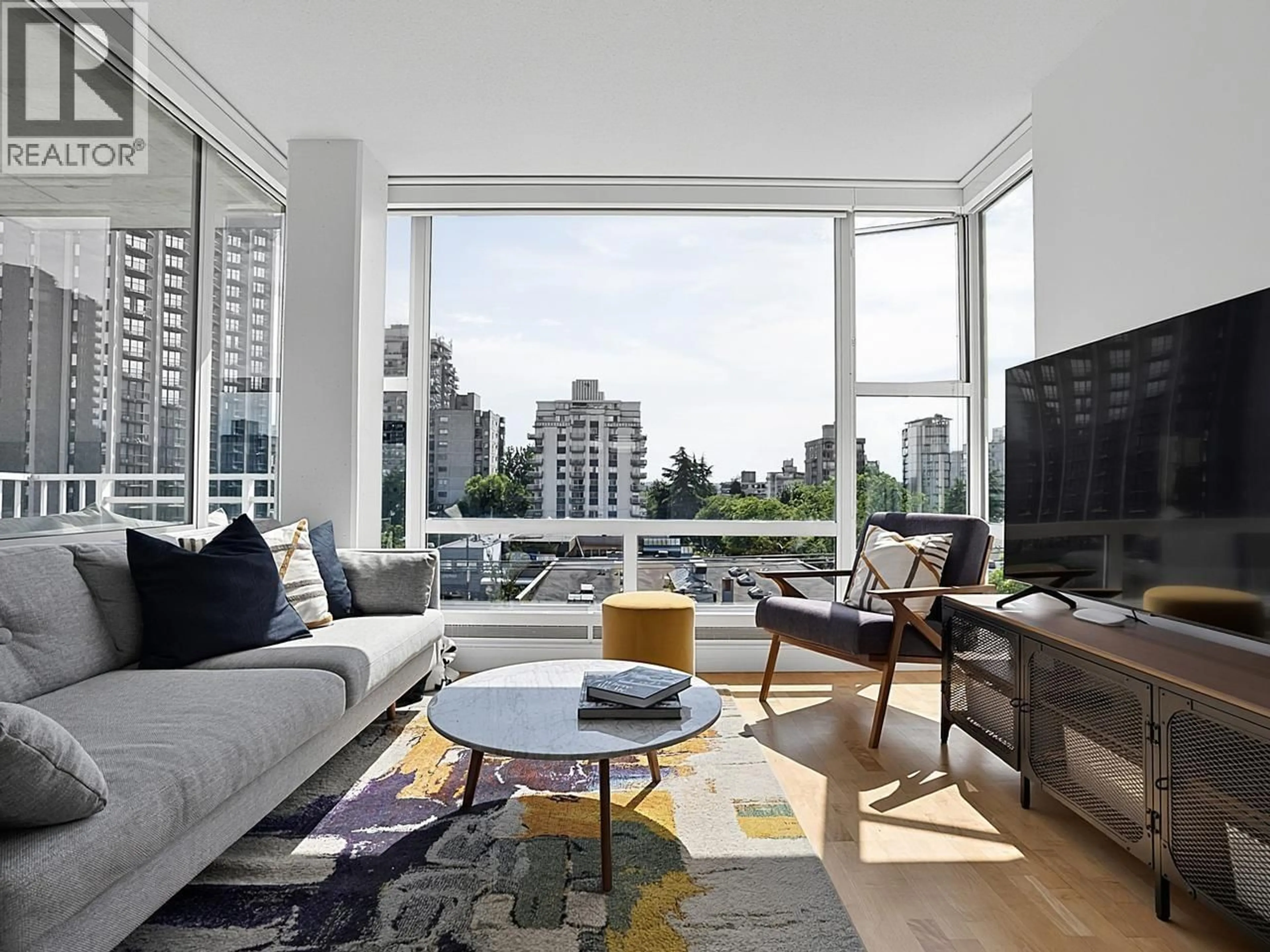 Living room with furniture, unknown for 501 - 1150 BUTE STREET, Vancouver British Columbia V6E1Z6