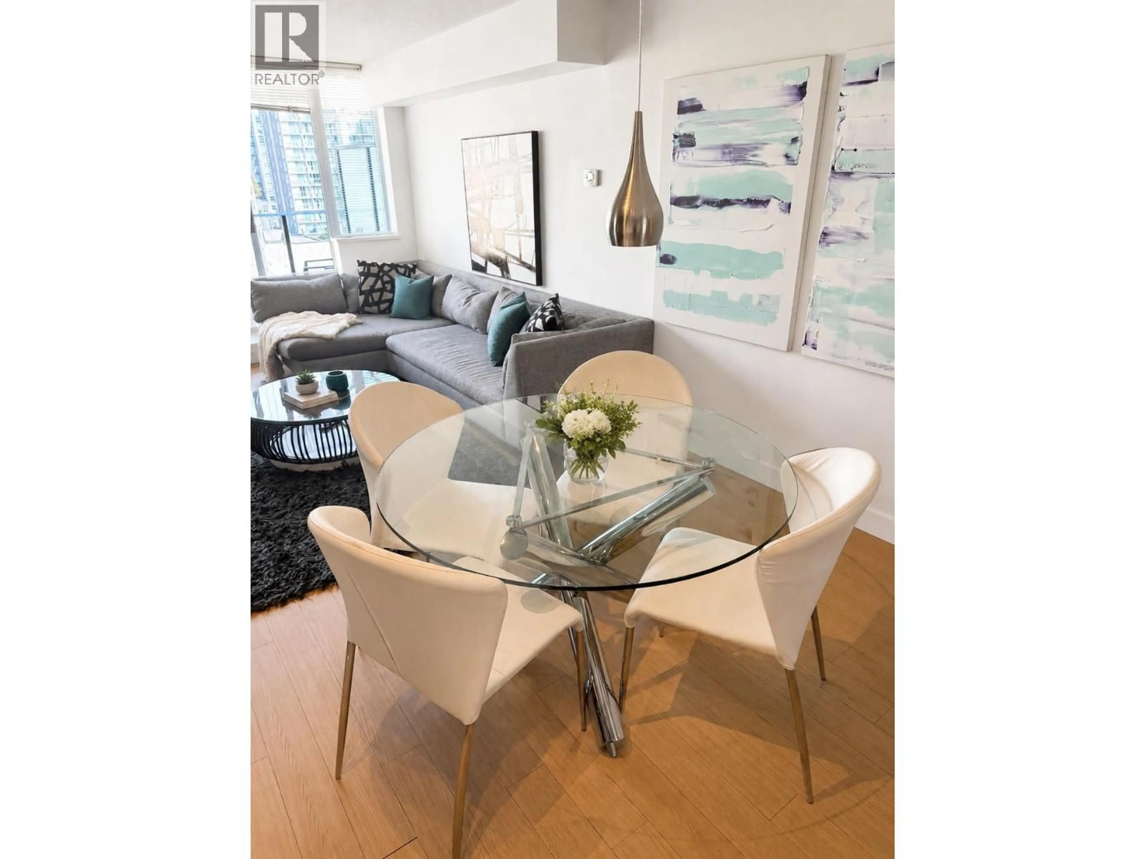 Dining room, wood/laminate floor for 702 - 1325 ROLSTON STREET, Vancouver British Columbia V6B0M2