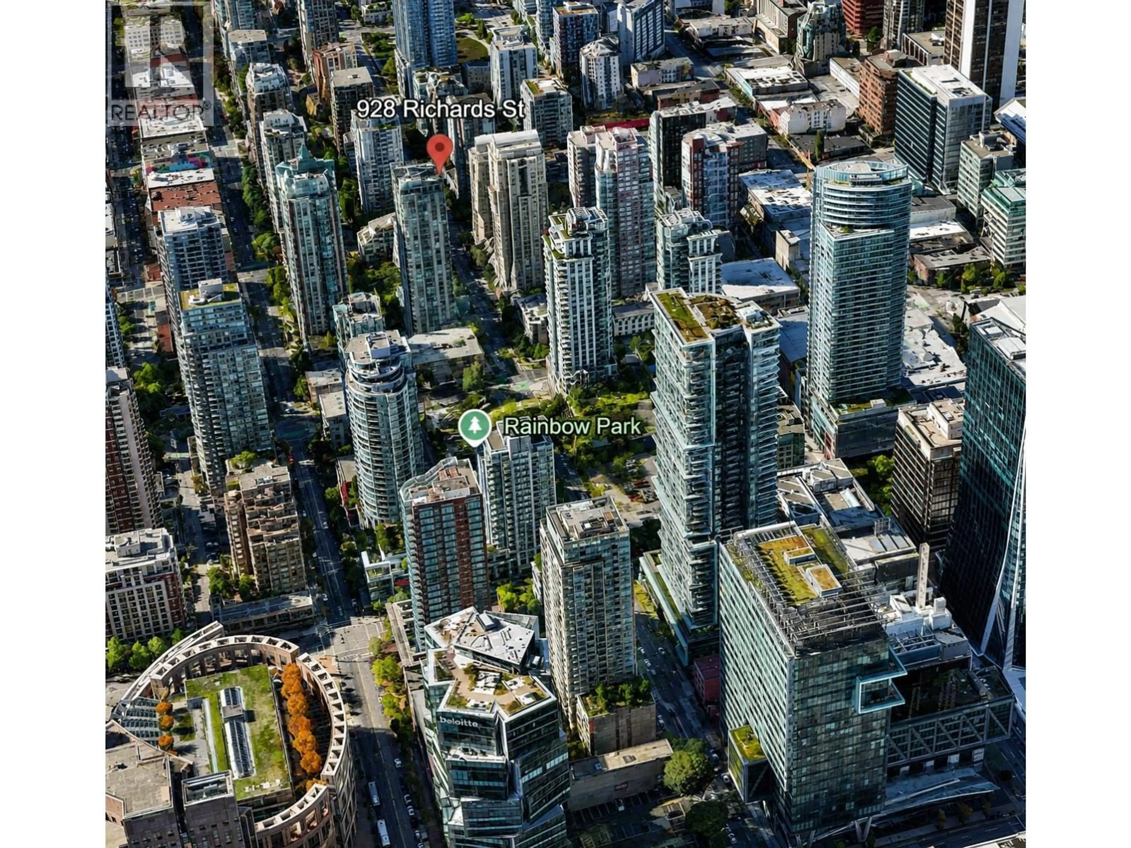 A pic from outside/outdoor area/front of a property/back of a property/a pic from drone, city buildings view from balcony for 1104 - 928 RICHARDS STREET, Vancouver British Columbia V6B6P6