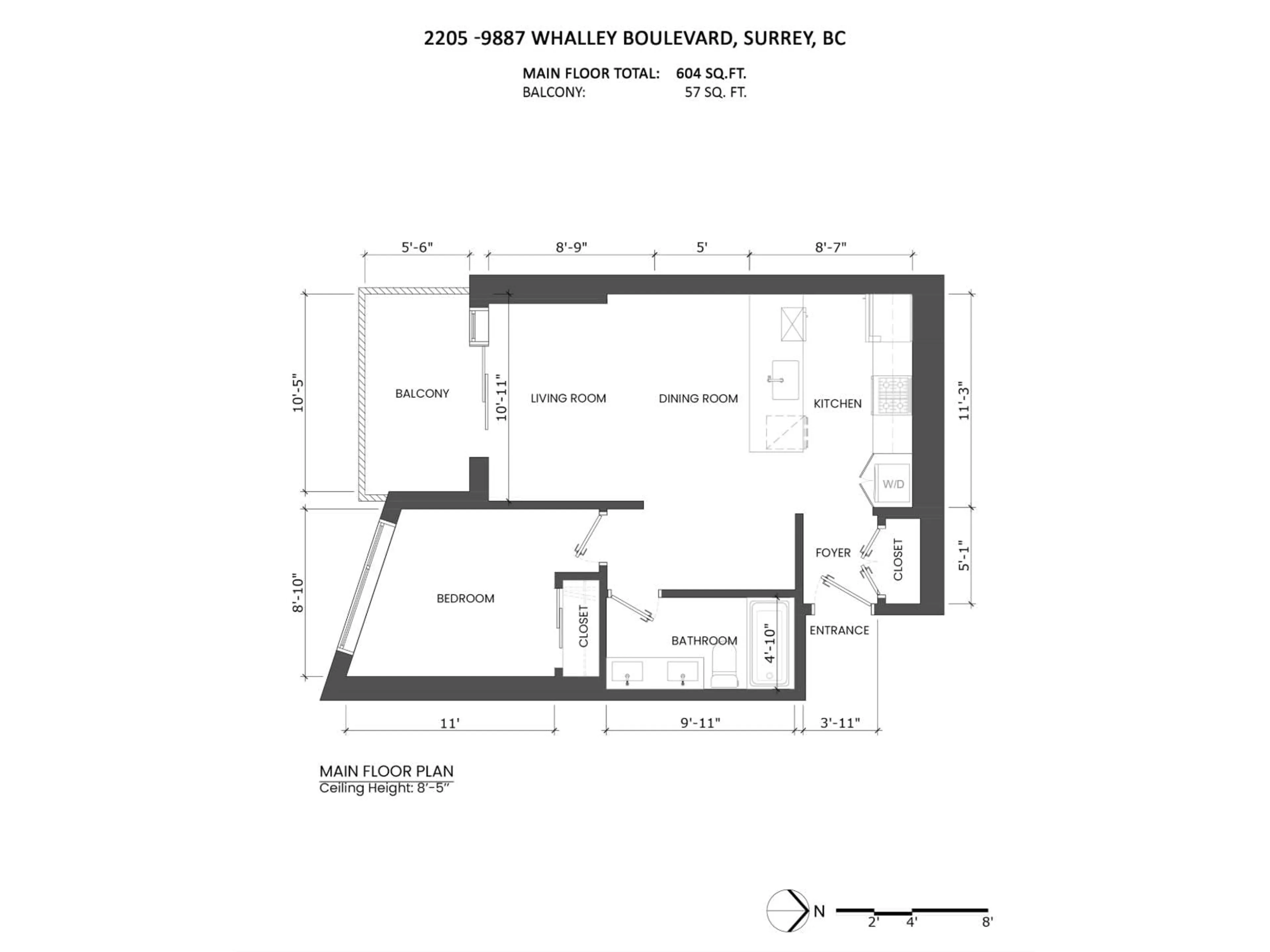 Floor plan for 2205 - 9887 WHALLEY BOULEVARD, Surrey British Columbia V3T0P4