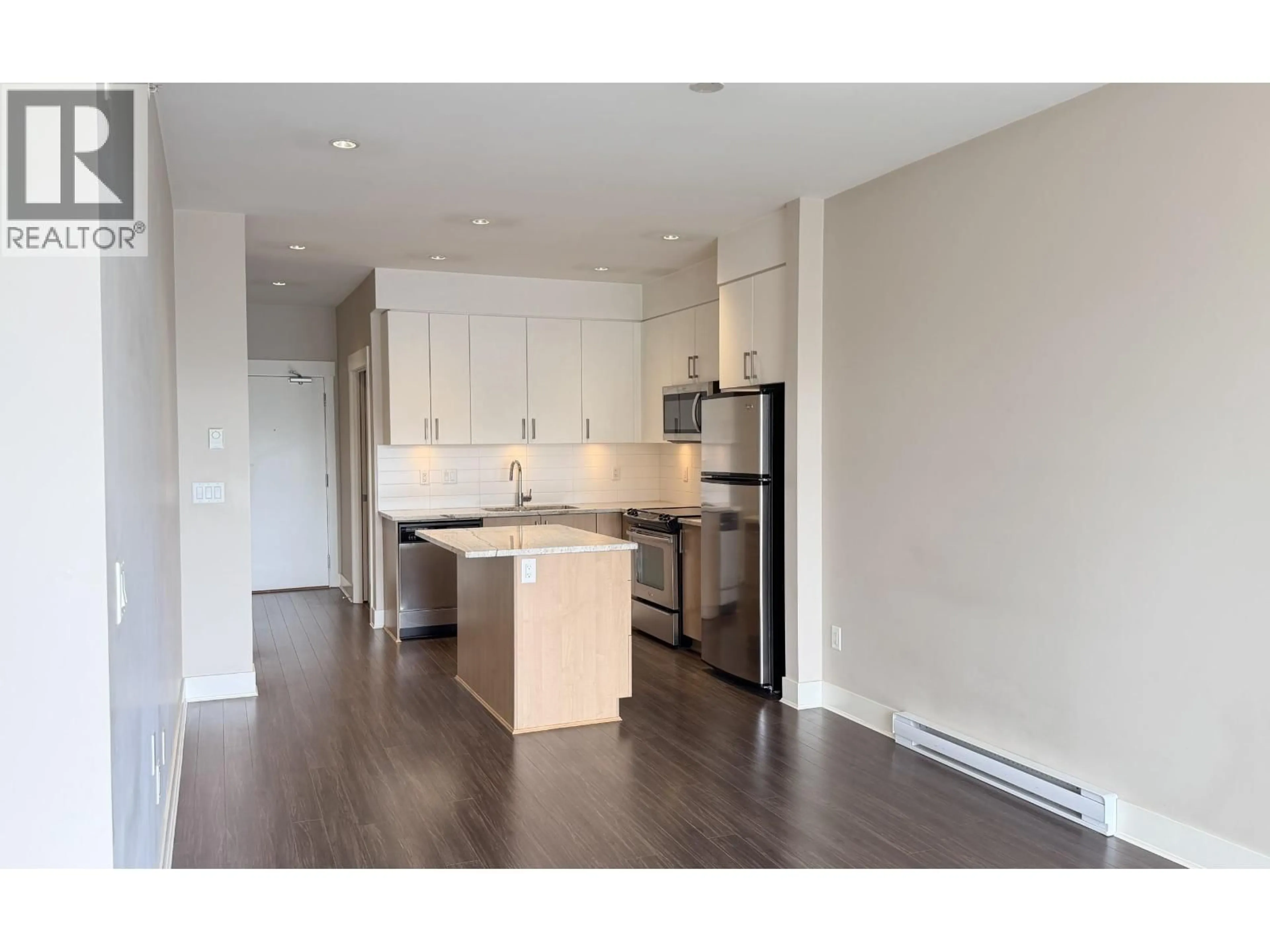 Open concept kitchen, wood/laminate floor for 420 - 55 EIGHTH AVENUE, New Westminster British Columbia V3L0E8