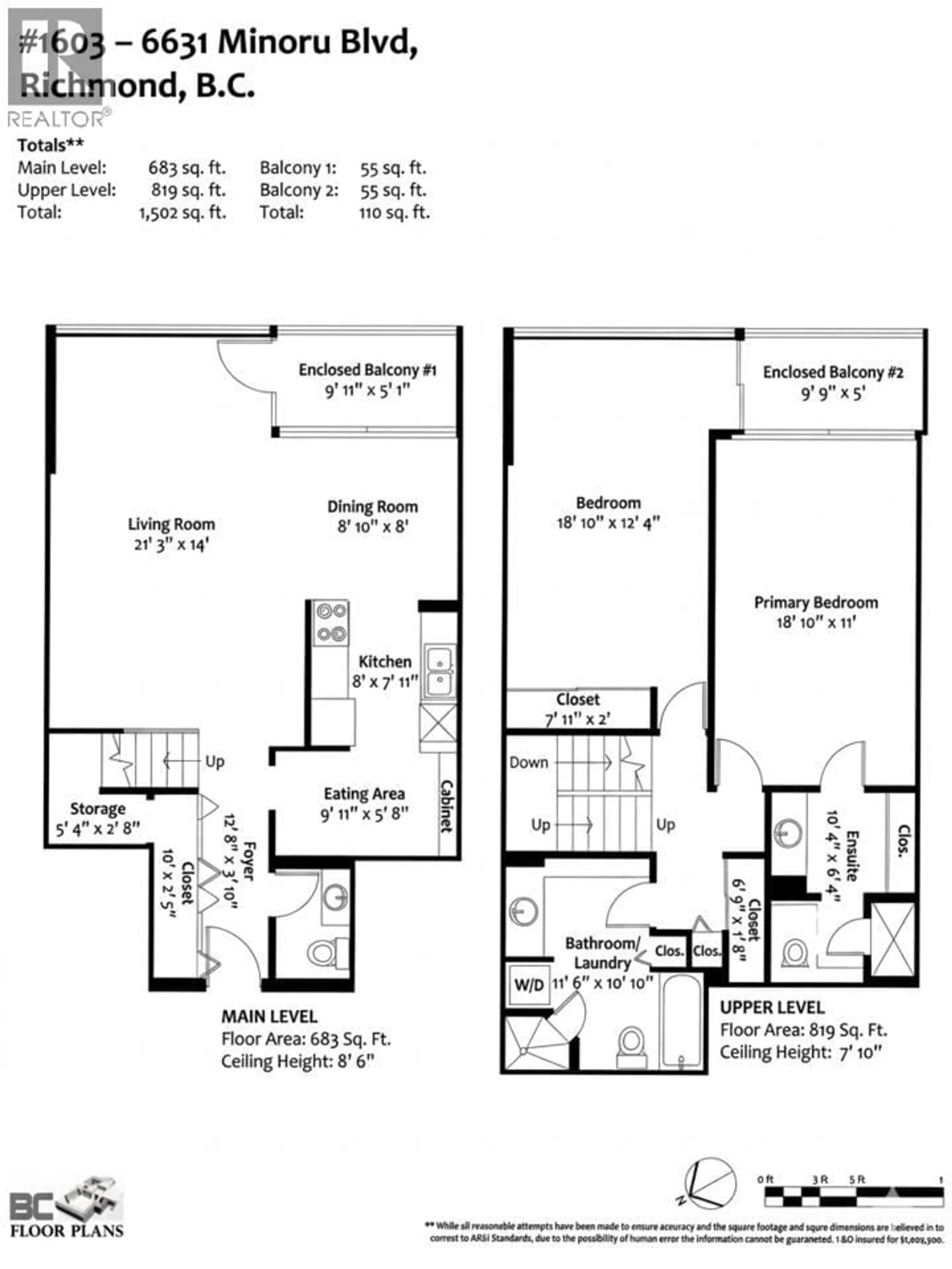 Floor plan for 1603 - 6631 MINORU BOULEVARD, Richmond British Columbia V6Y1Z1