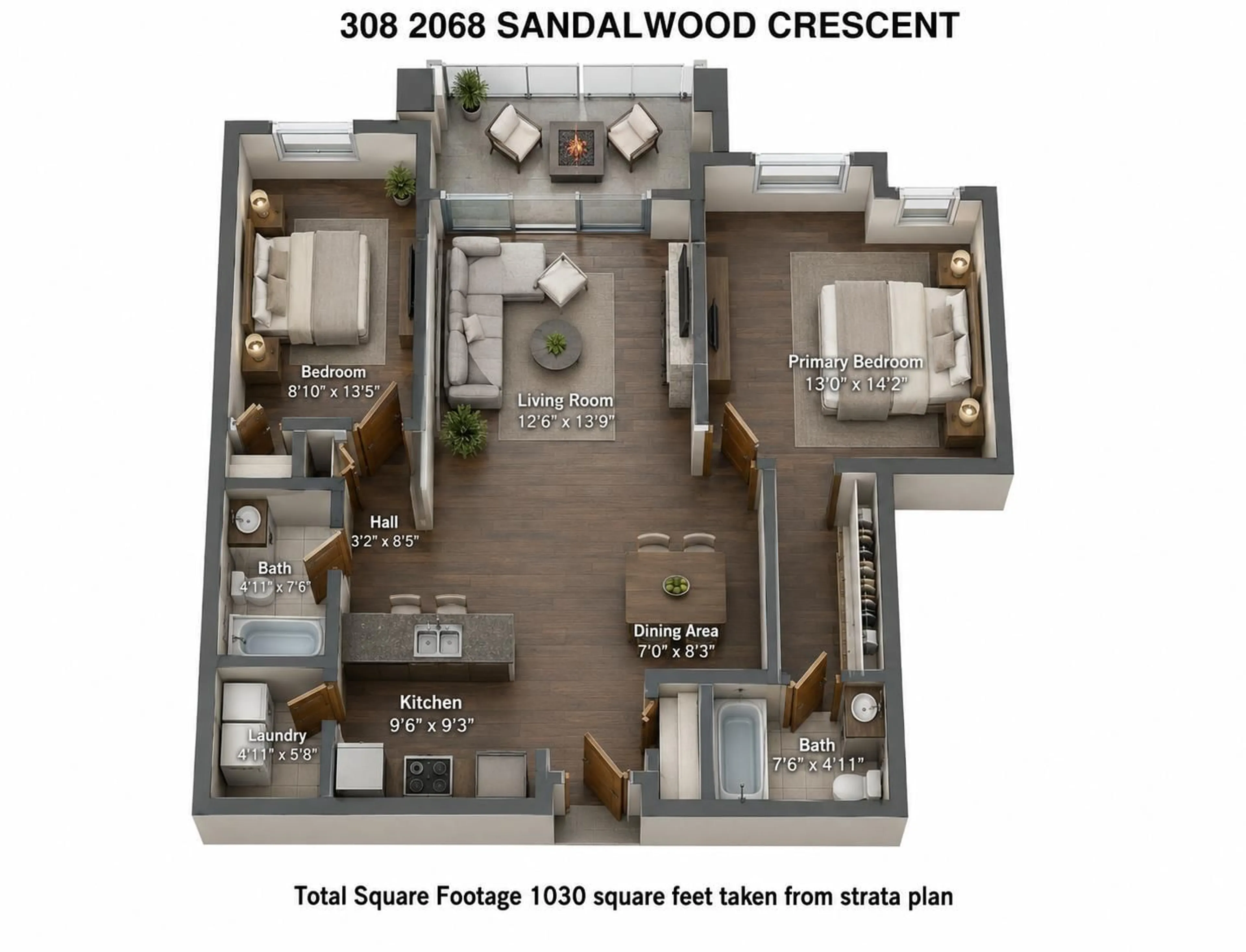 Floor plan for 308 - 2068 SANDALWOOD CRESCENT, Abbotsford British Columbia V2S3H6