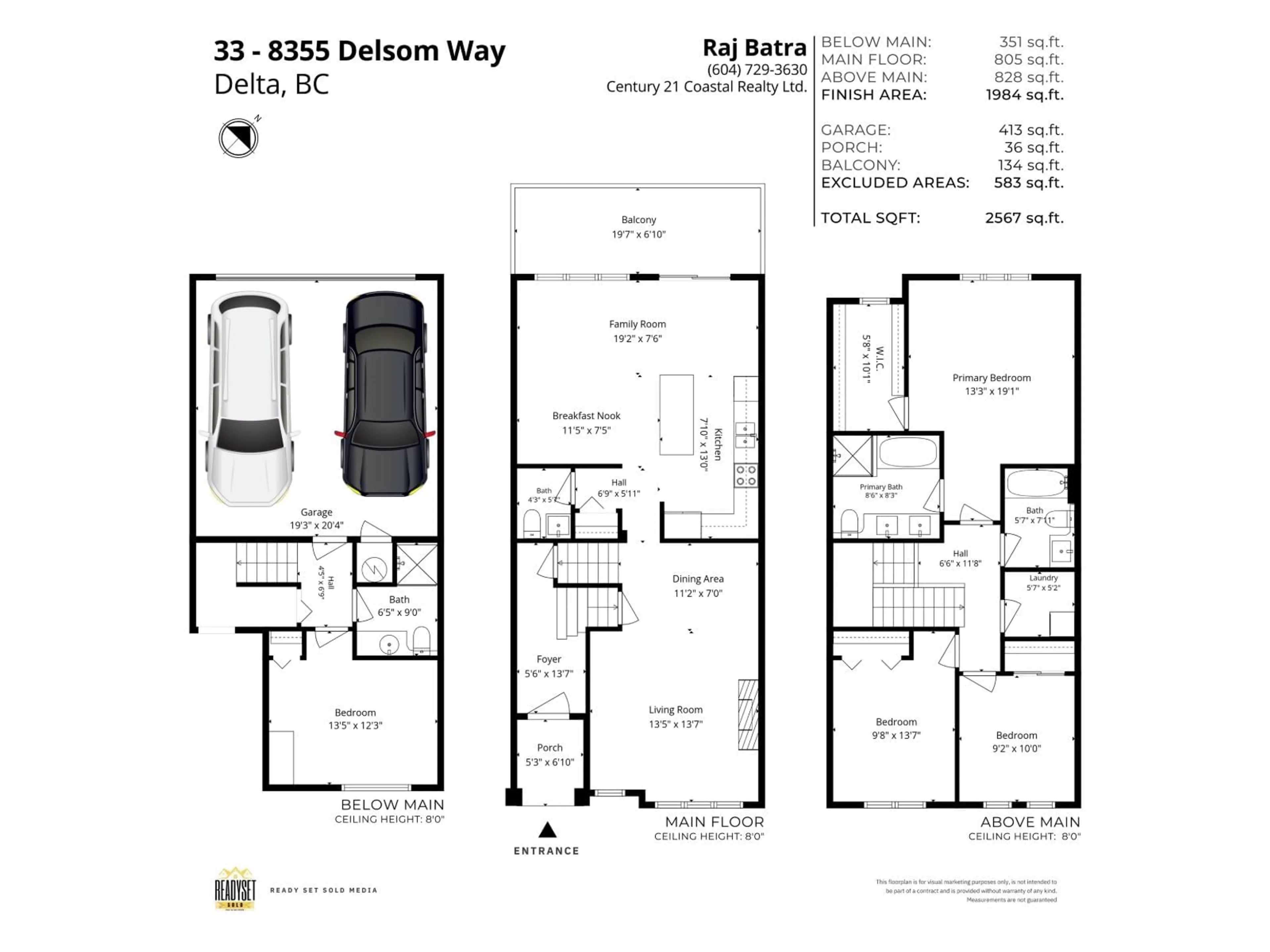 Floor plan for 33 - 8355 DELSOM WAY, Delta British Columbia V4C0A9