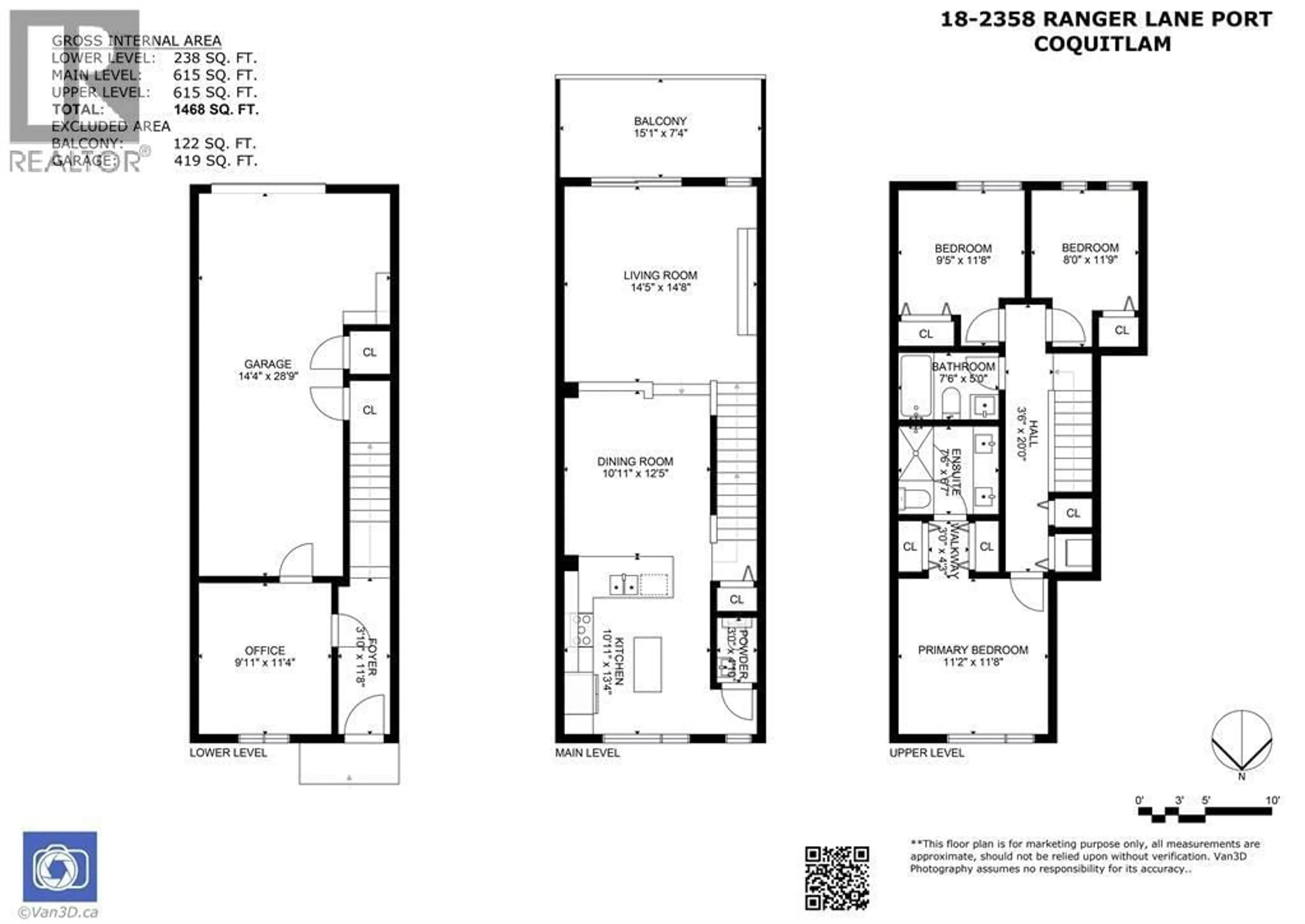 Floor plan for 18 - 2358 RANGER LANE, Port Coquitlam British Columbia V3B0L5
