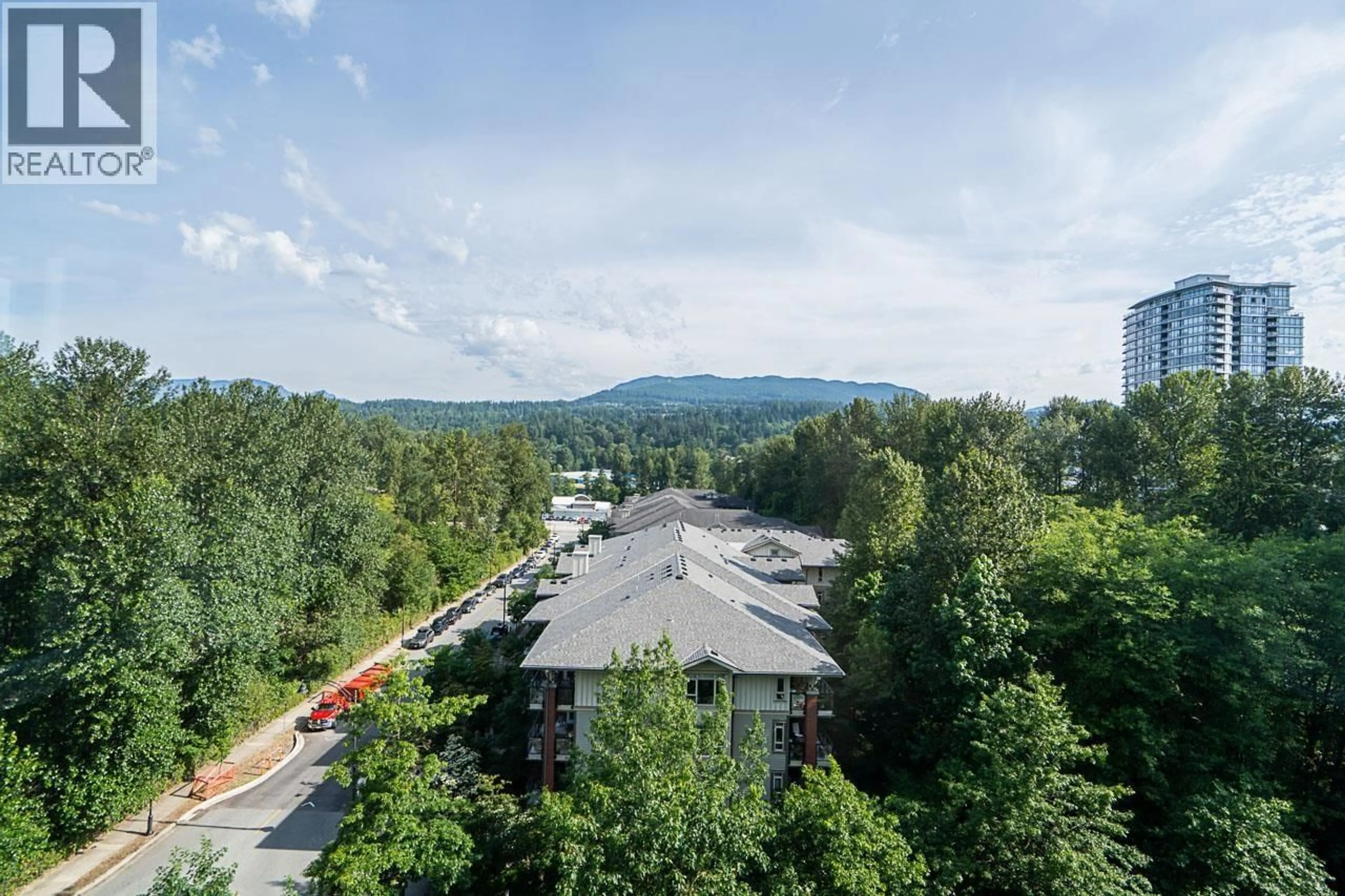 A pic from outside/outdoor area/front of a property/back of a property/a pic from drone, mountain view for 803 - 301 CAPILANO ROAD, Port Moody British Columbia V3H0G6