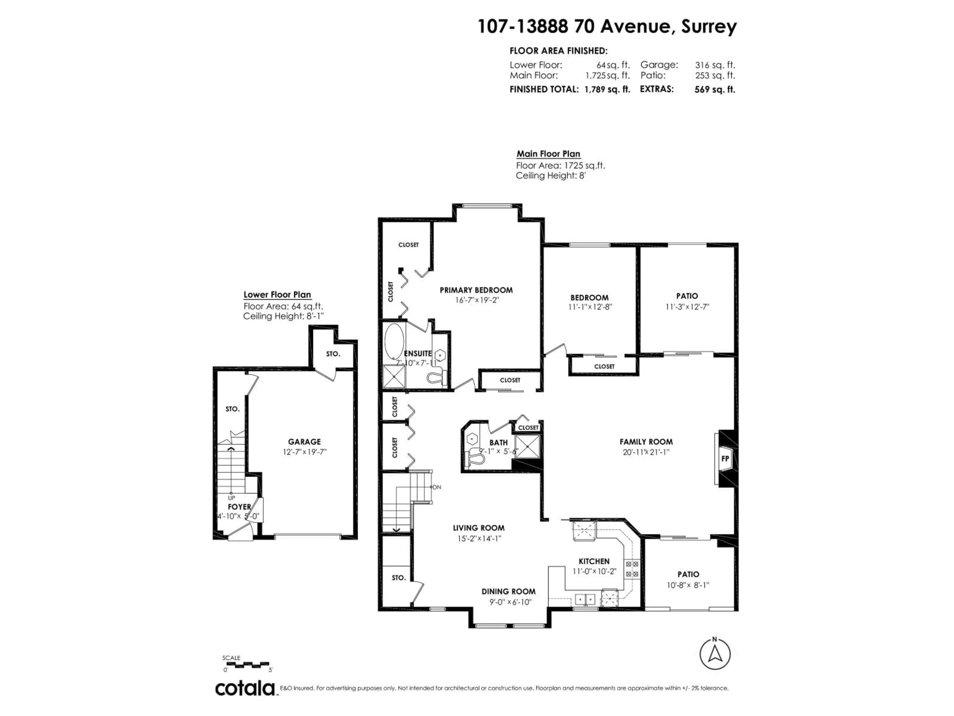 Floor plan for 107 - 13888 70 AVENUE, Surrey British Columbia V3W0R8