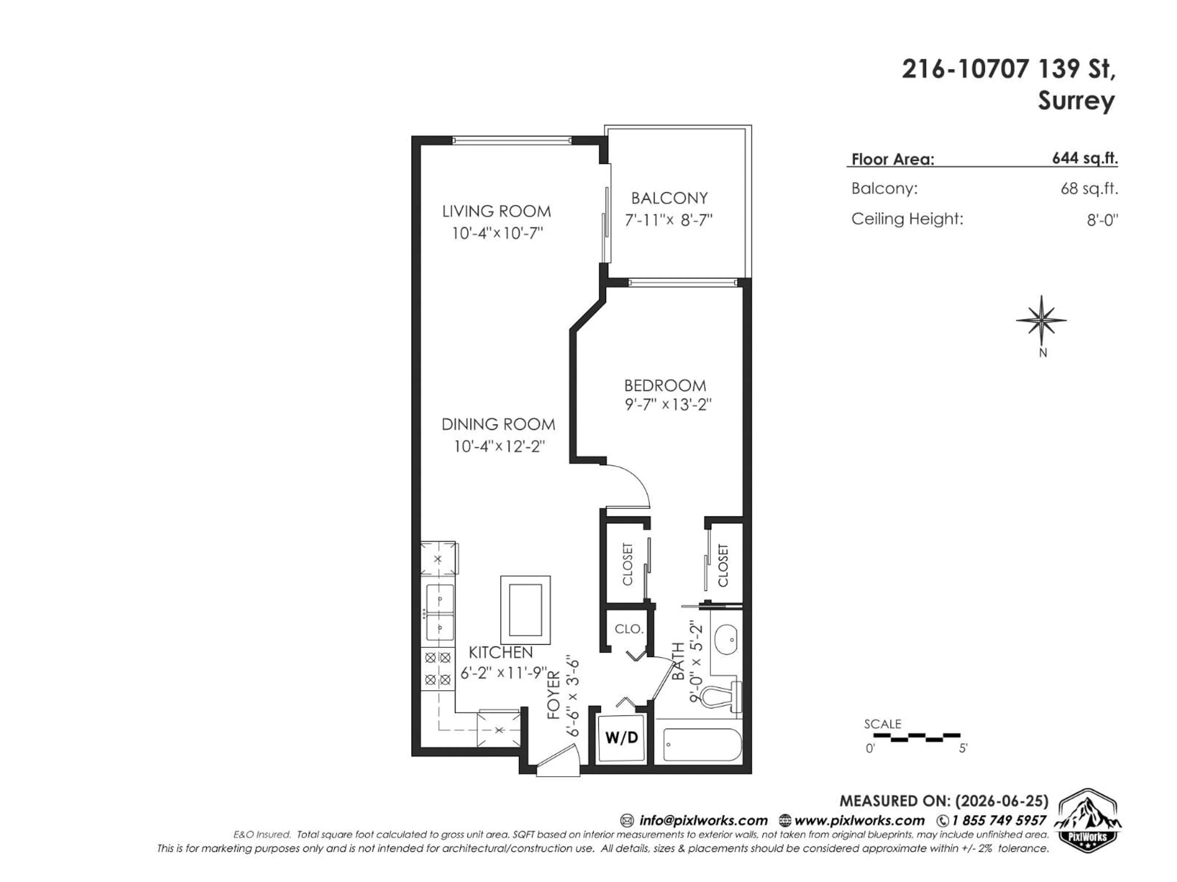 Floor plan for 216 - 10707 139 STREET, Surrey British Columbia V3T0B2