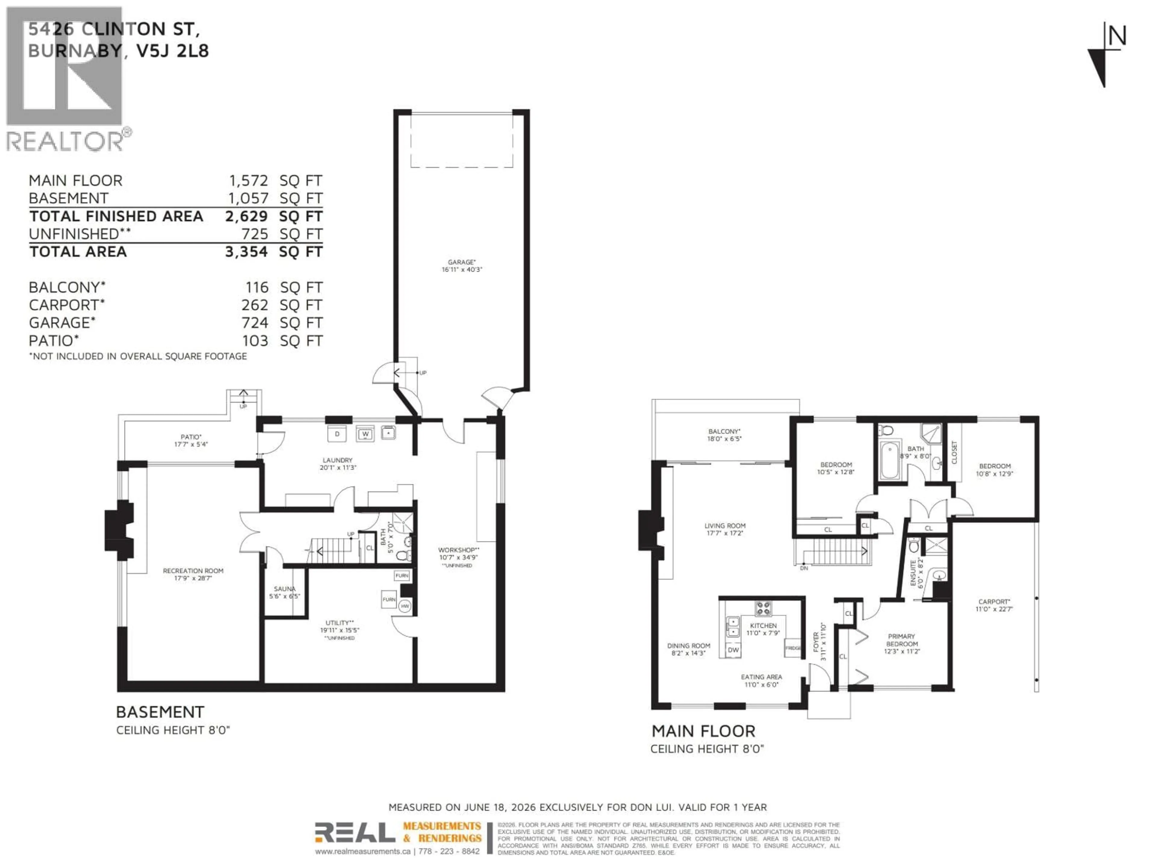 Floor plan for 5426 CLINTON STREET, Burnaby British Columbia V5J2L8