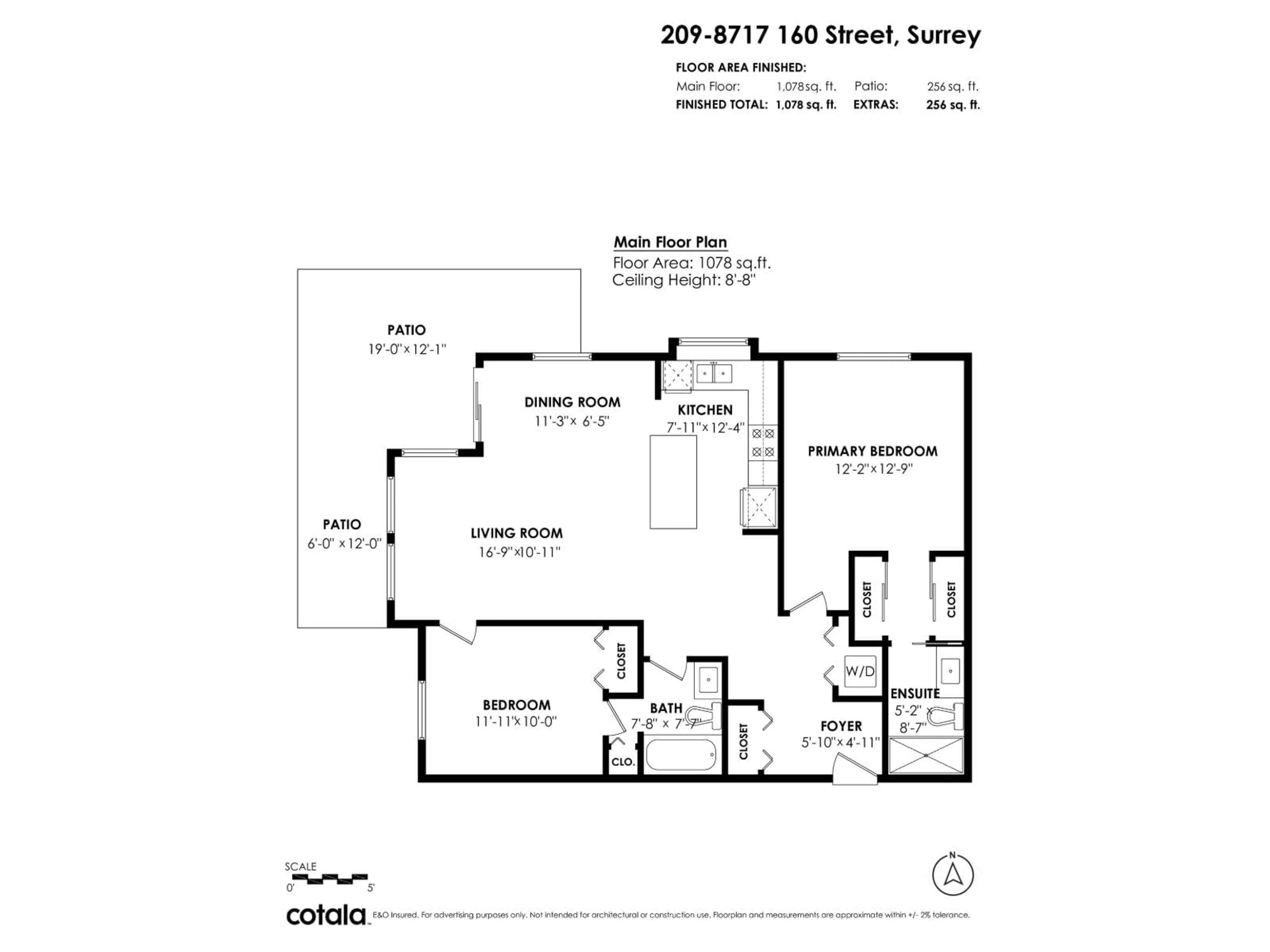 Floor plan for 209 - 8717 160 STREET, Surrey British Columbia V4N5X7