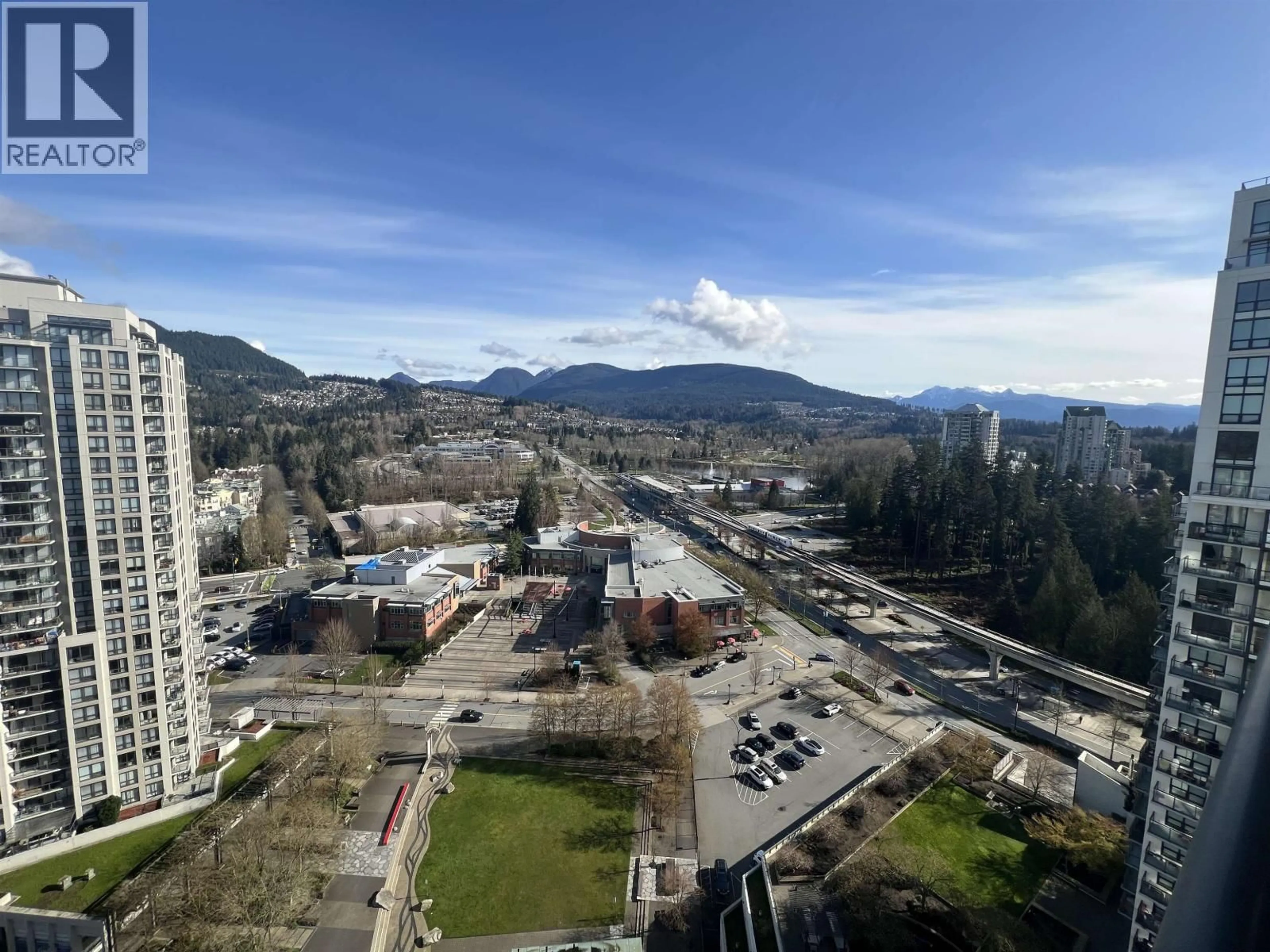 A pic from outside/outdoor area/front of a property/back of a property/a pic from drone, mountain view for 2501 - 2979 GLEN DRIVE, Coquitlam British Columbia V3B0B2