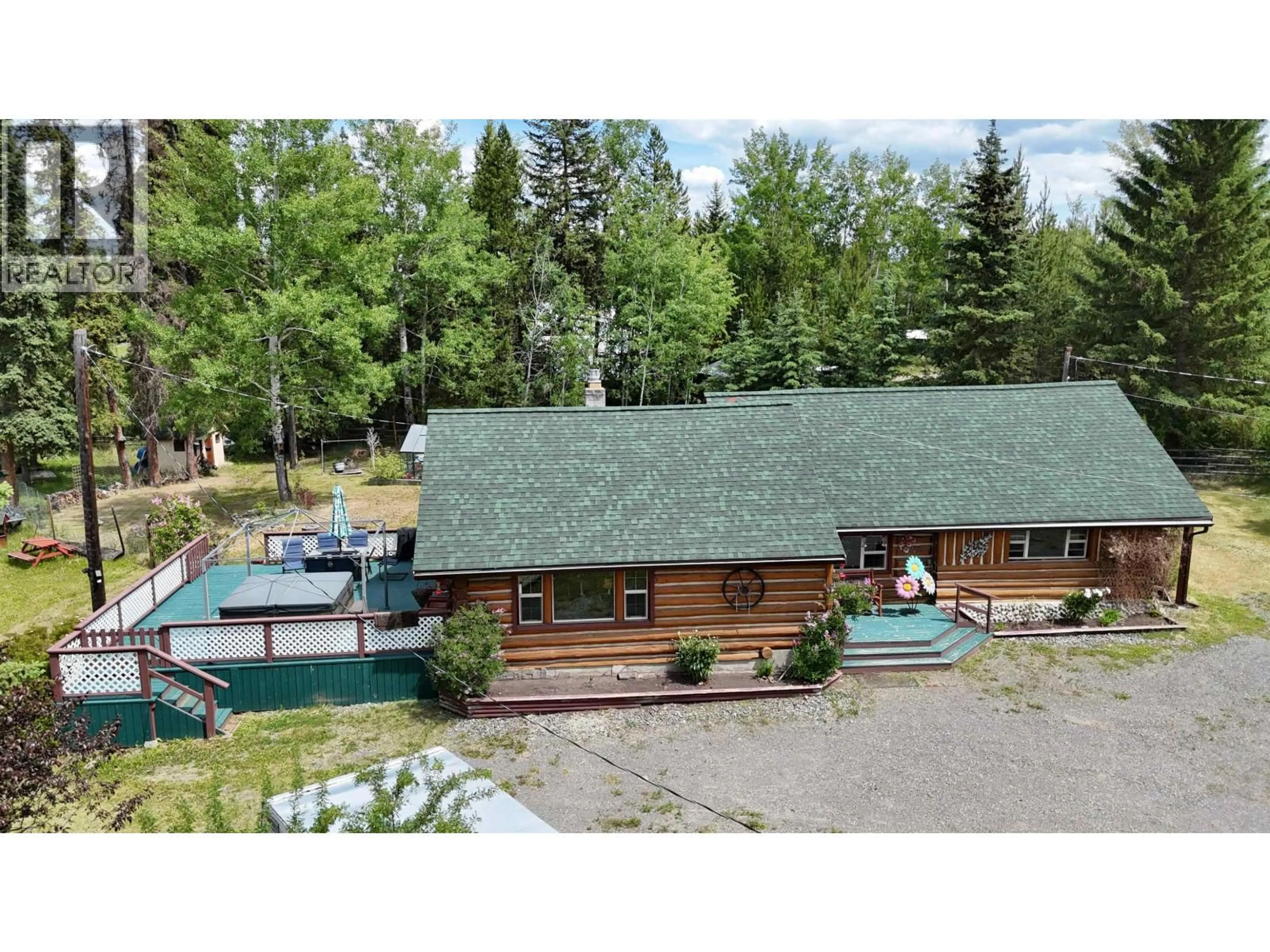 A pic from outside/outdoor area/front of a property/back of a property/a pic from drone, water/lake/river/ocean view for 6273 MOOSE POINT DRIVE, 70 Mile House British Columbia V0K2K1