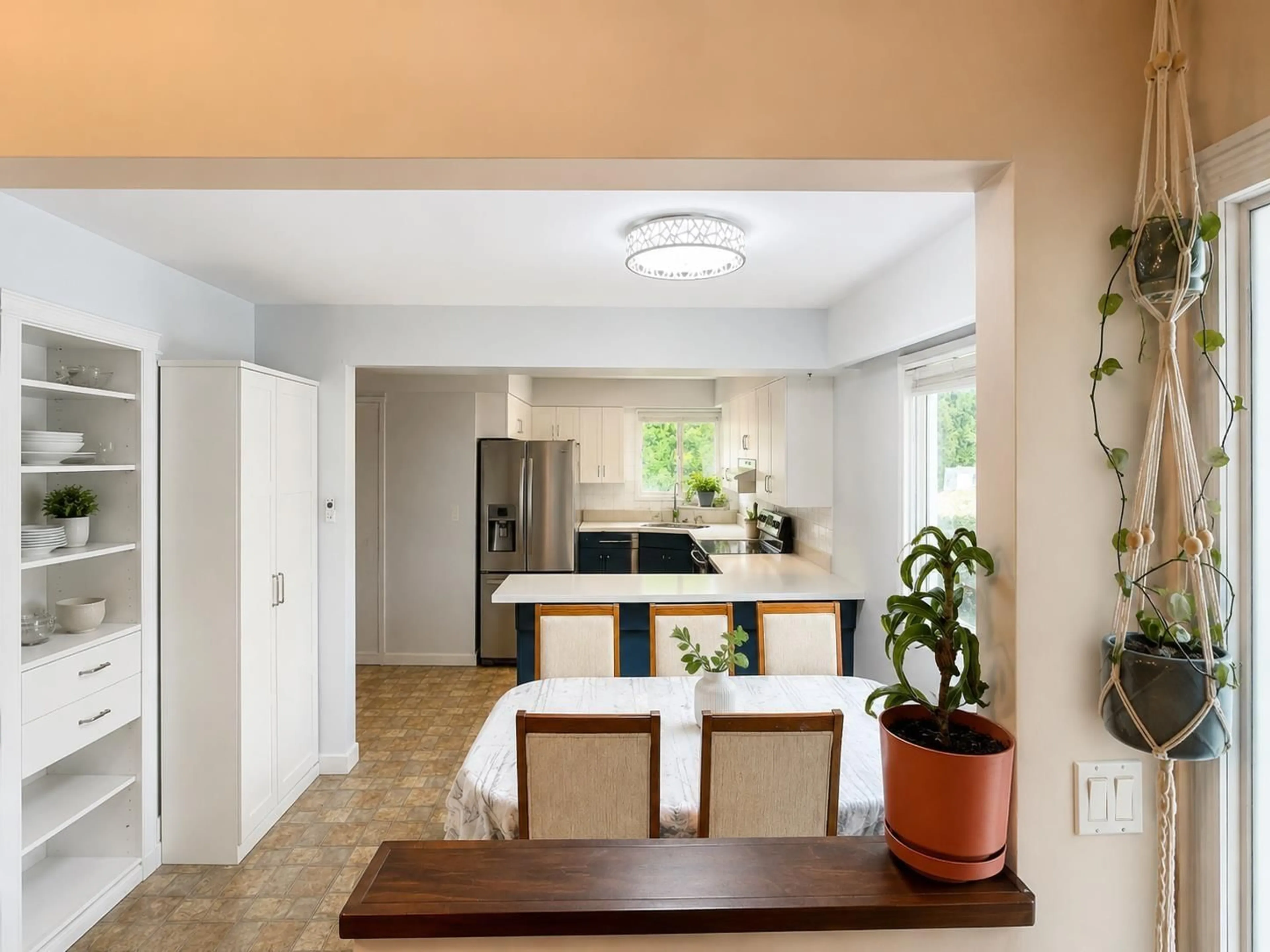 Open concept kitchen, ceramic/tile floor for 9335 WOODBINE STREET, Chilliwack British Columbia V2P5S6