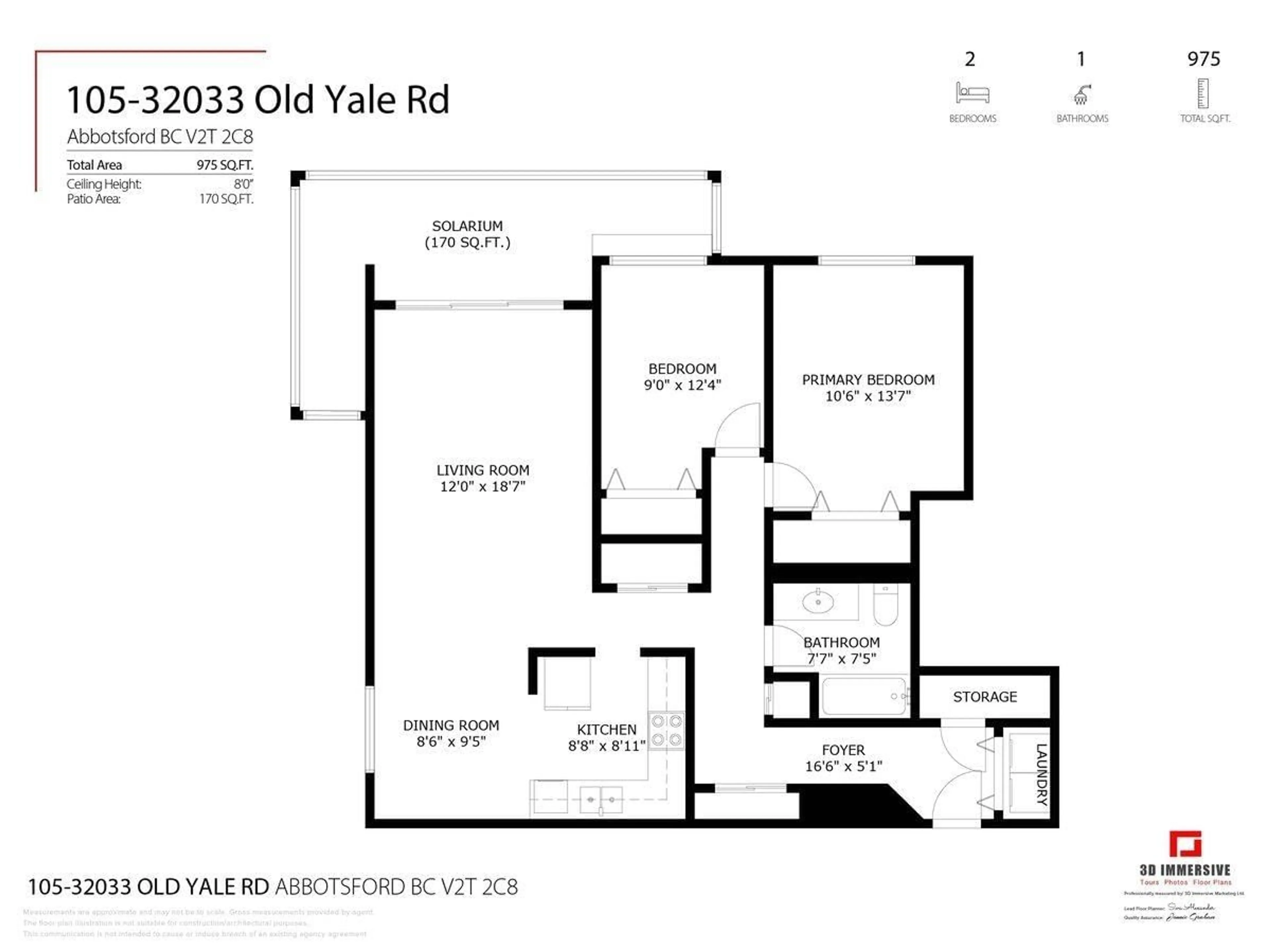 Floor plan for 105 - 32033 OLD YALE ROAD, Abbotsford British Columbia V2T2C8