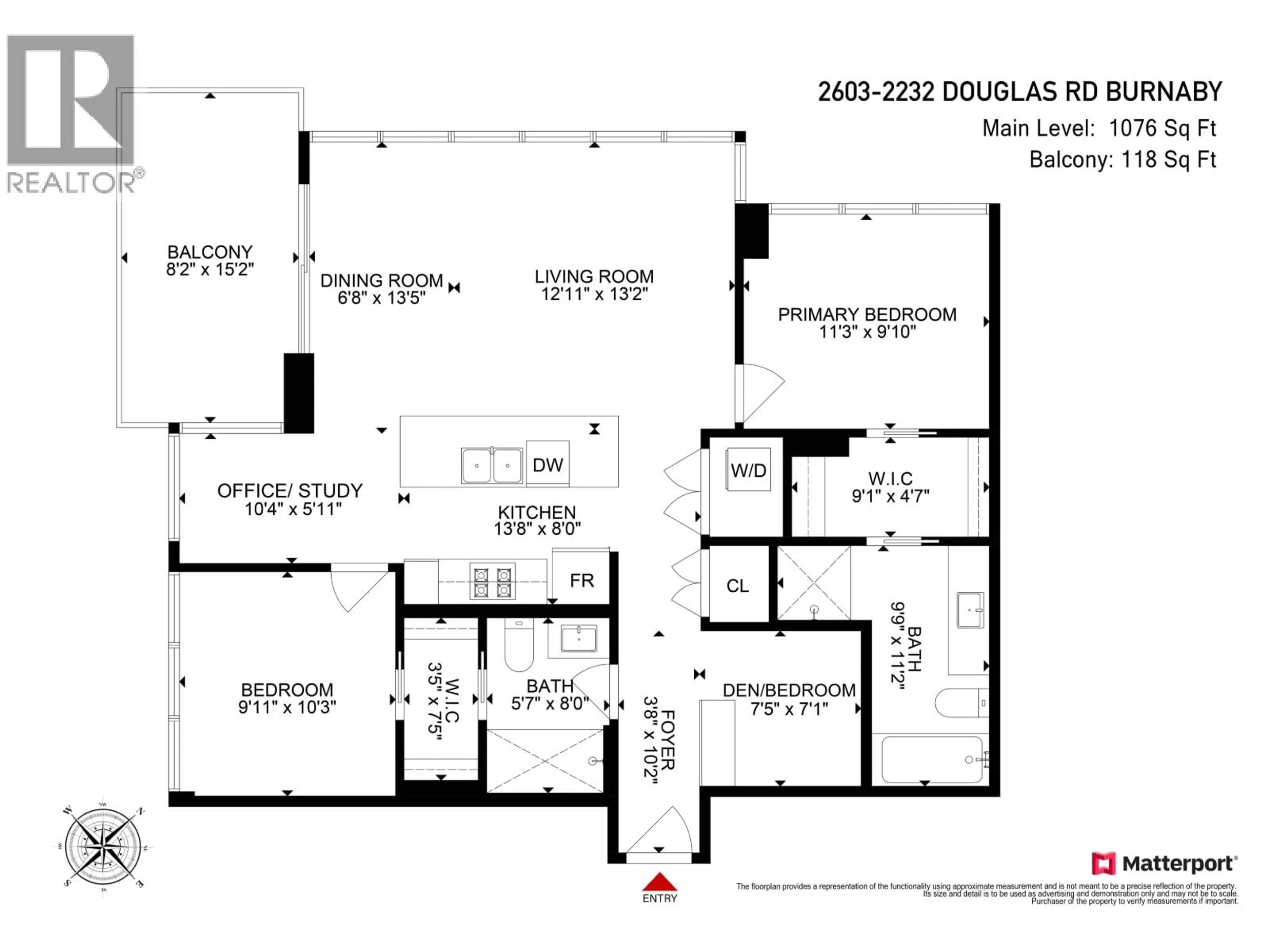 Floor plan for 2603 - 2232 DOUGLAS ROAD, Burnaby British Columbia V5C0G9