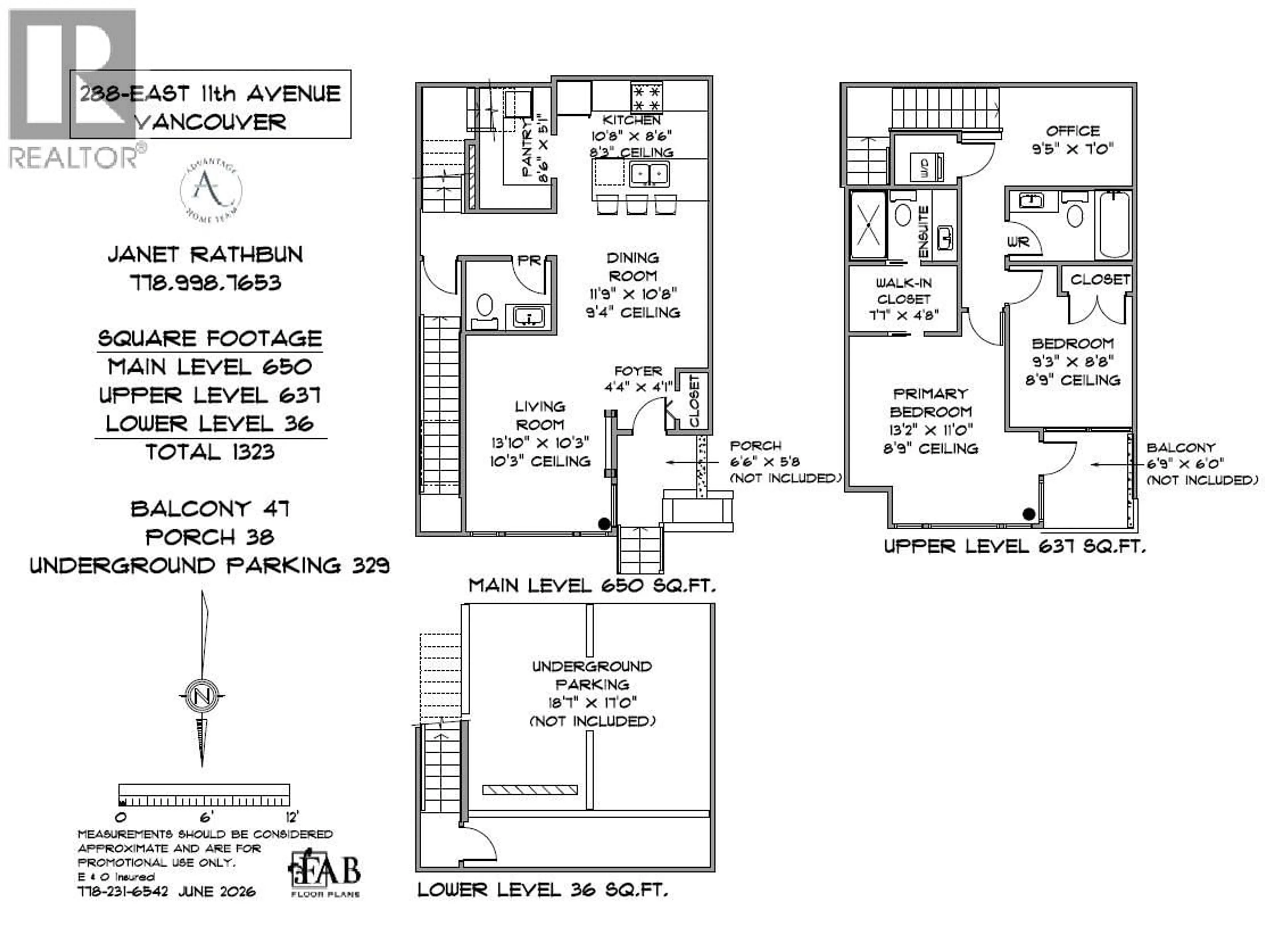 Floor plan for 288 E 11 AVENUE, Vancouver British Columbia V5T2C3