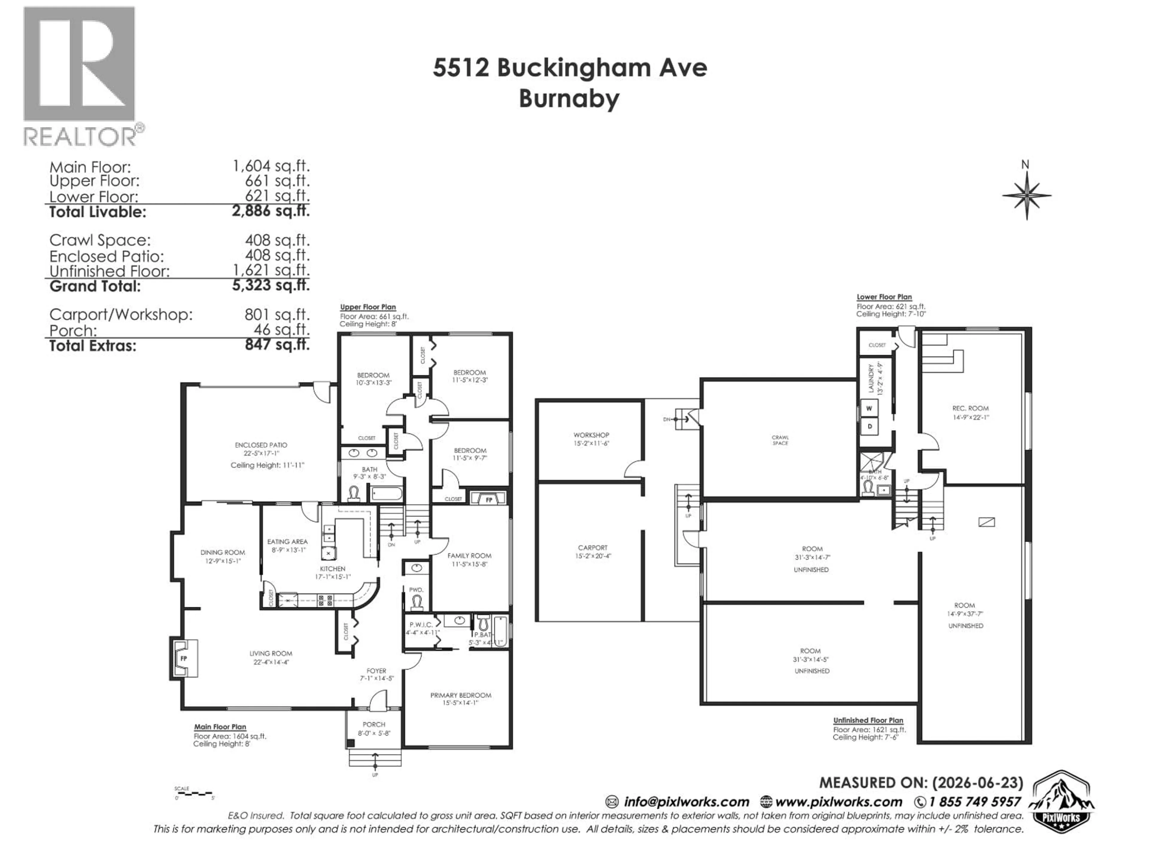 Floor plan for 5512 BUCKINGHAM AVENUE, Burnaby British Columbia V5E2A1