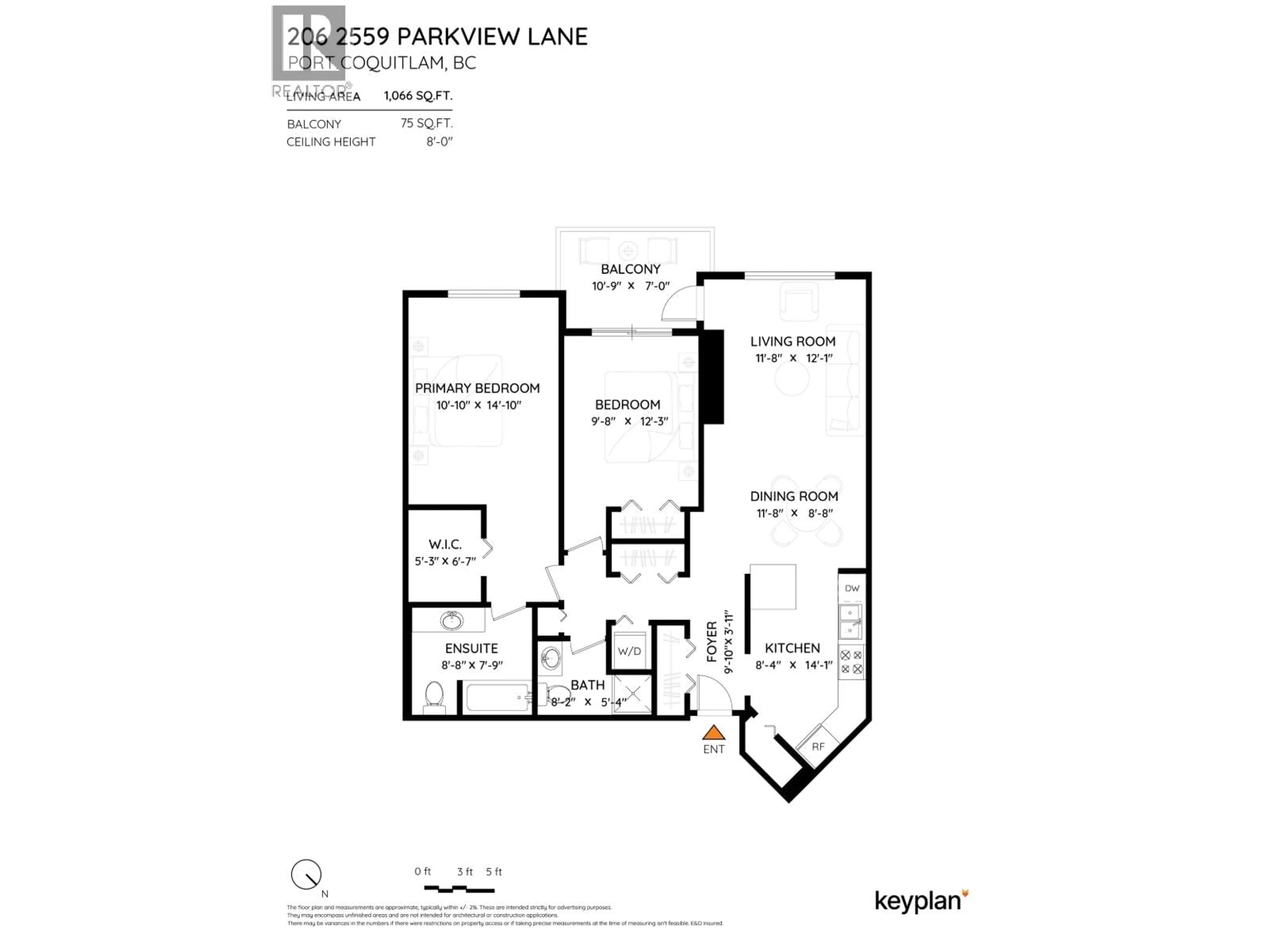 Floor plan for 206 - 2559 PARKVIEW LANE, Port Coquitlam British Columbia V3C6M1