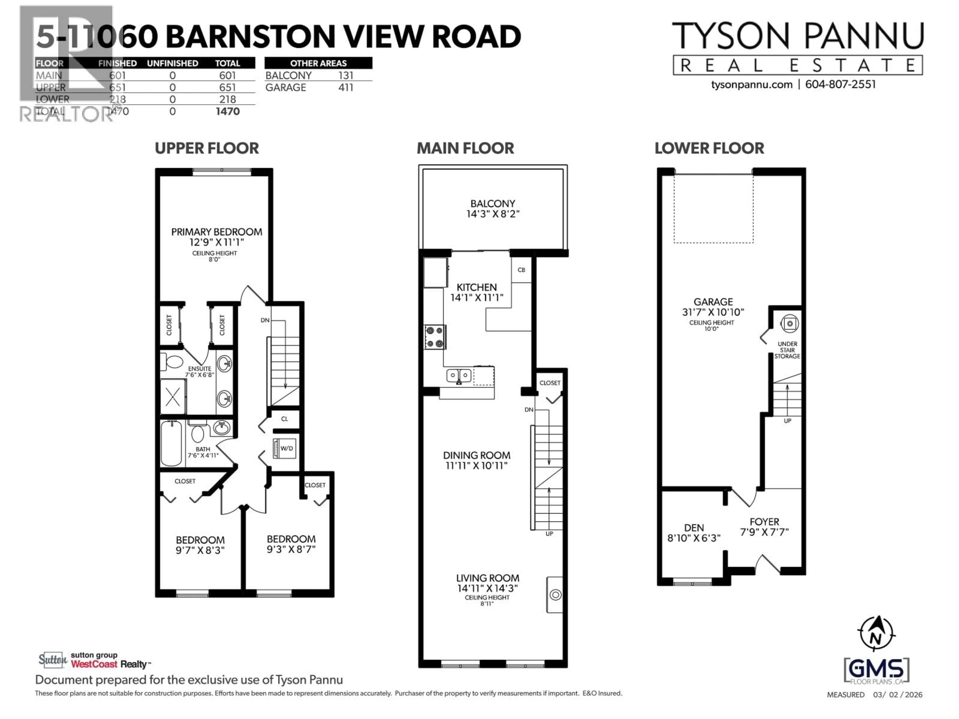 Floor plan for 5 - 11060 BARNSTON VIEW ROAD, Pitt Meadows British Columbia V3Y2X2