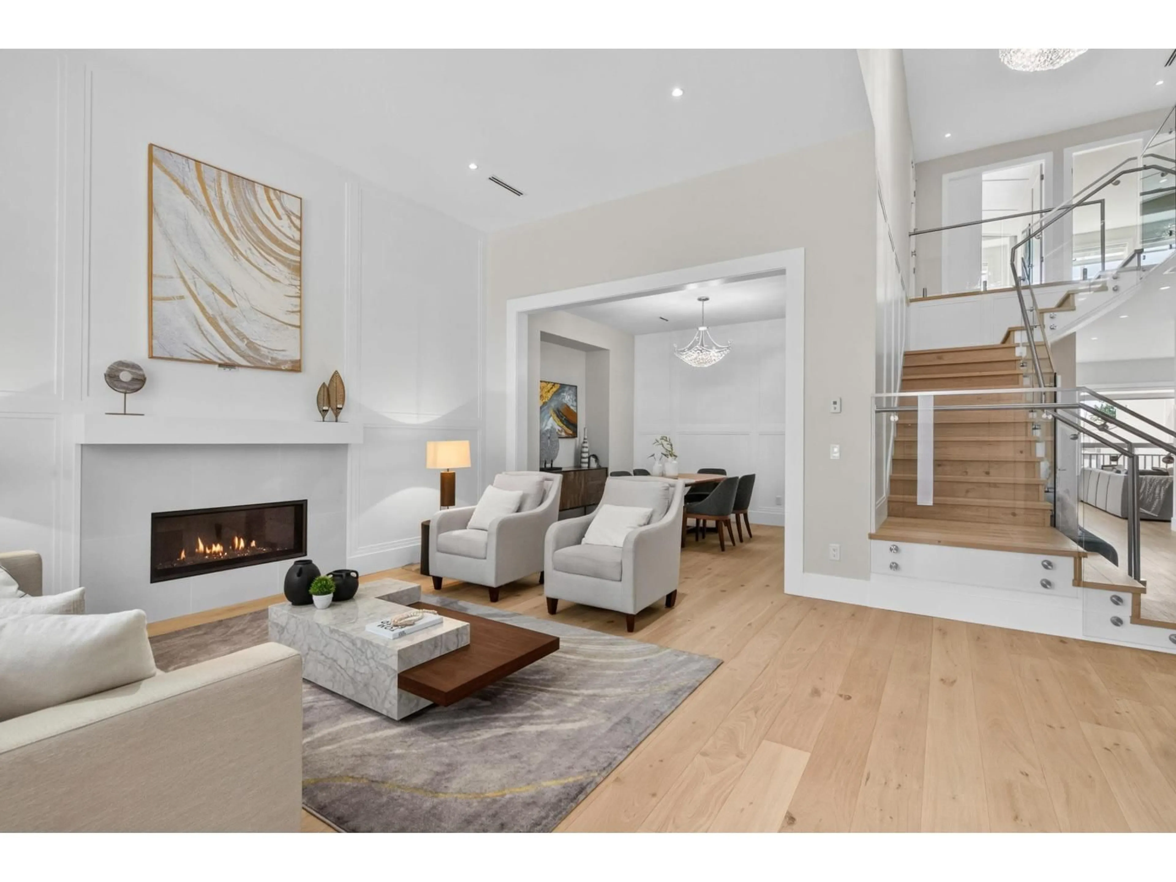 Living room with furniture, wood/laminate floor for 15668 82A AVENUE, Surrey British Columbia V4N0R9