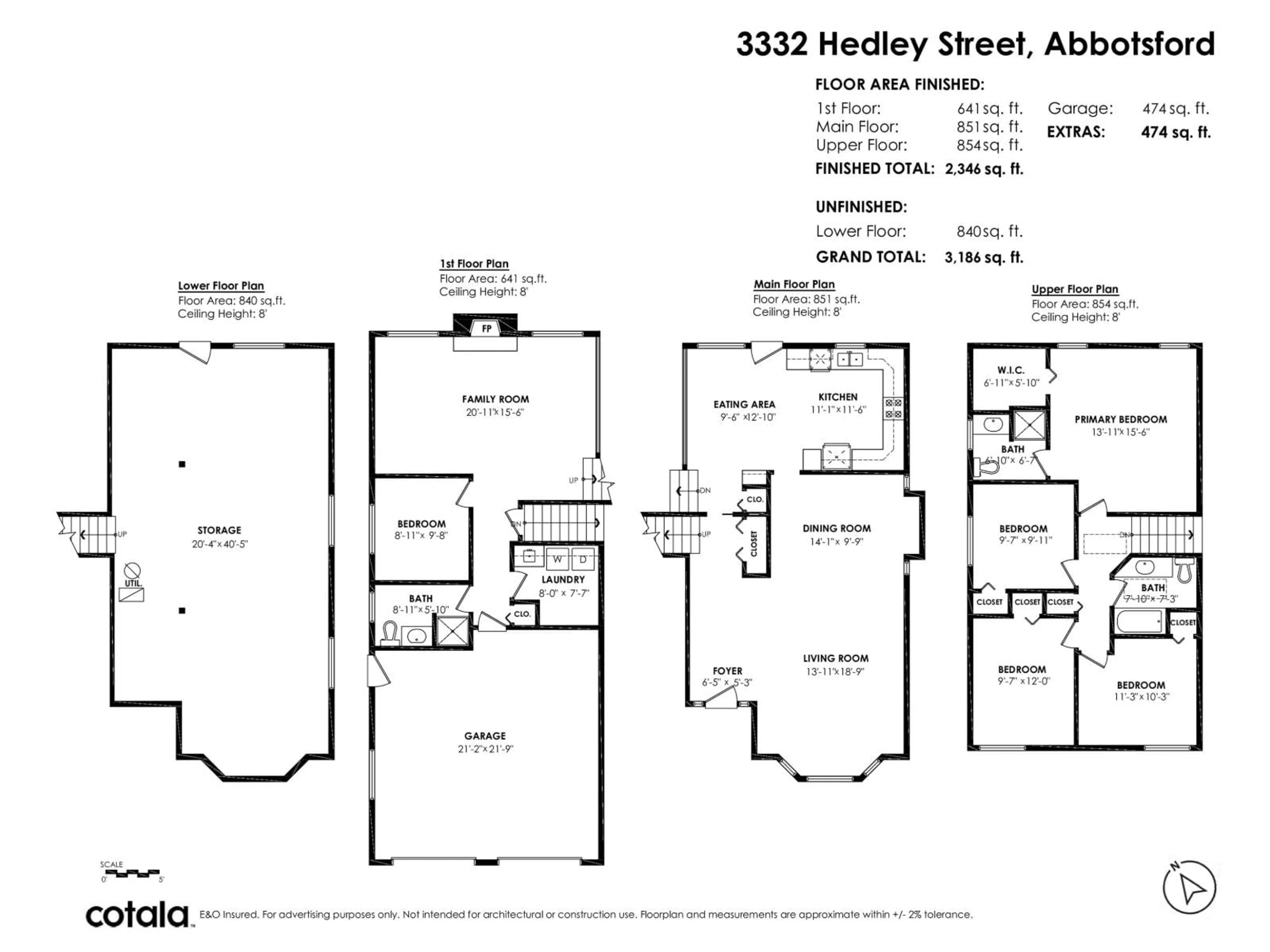 Floor plan for 3332 HEDLEY STREET, Abbotsford British Columbia V2T5C4
