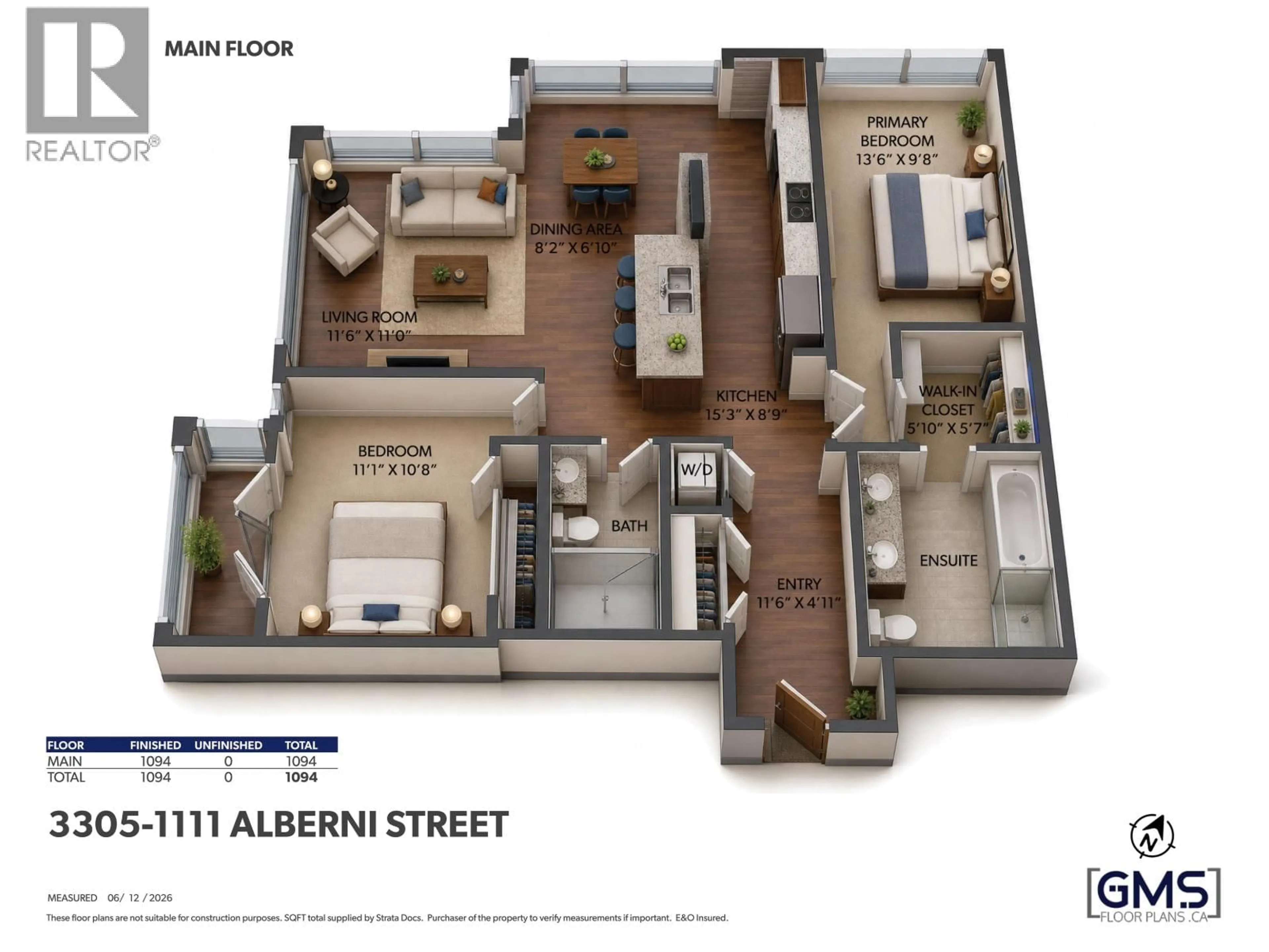 Floor plan for 3305 - 1111 ALBERNI STREET, Vancouver British Columbia V6E4V2